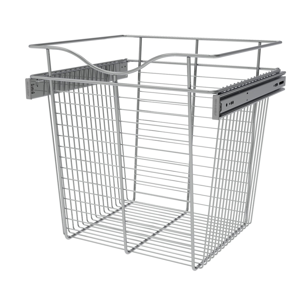 Chrome 18" Wire Pullout Basket for 16" Deep Closet - 18" H