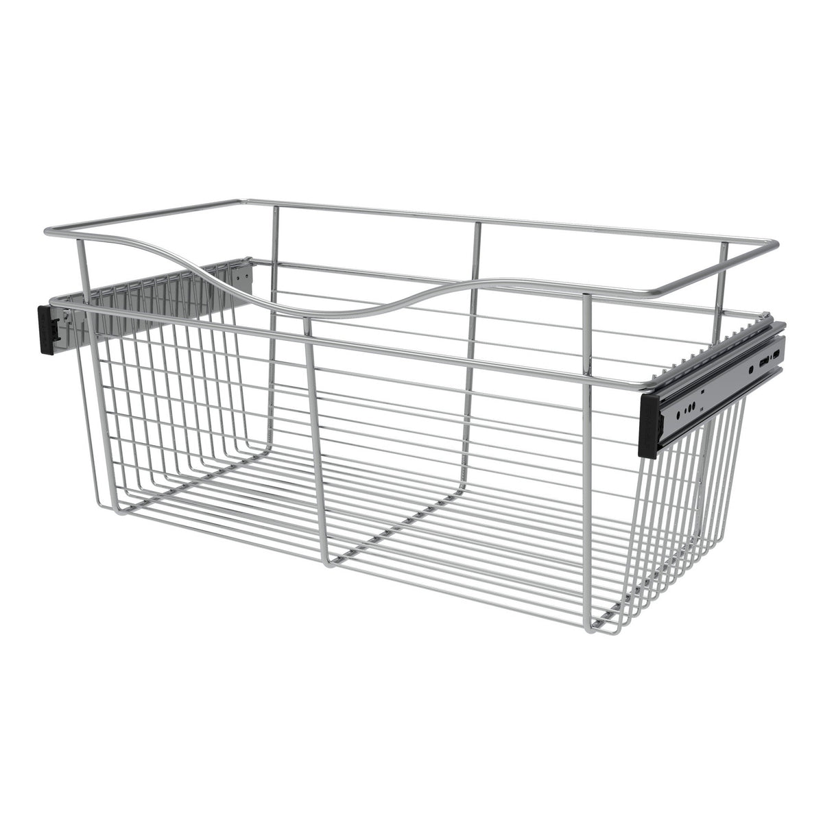 Chrome 24" Wire Pullout Basket for 12" Deep Closet - 11" H