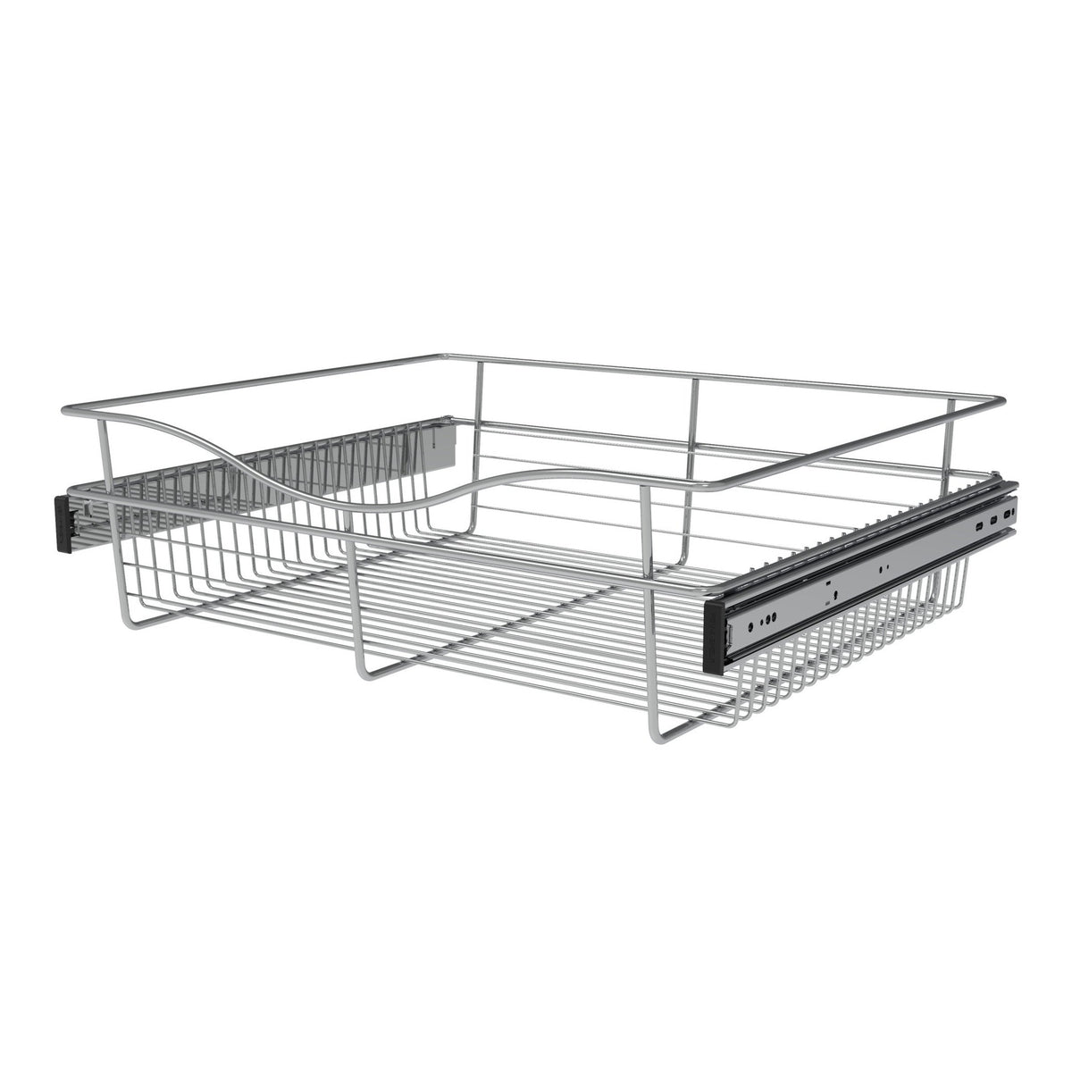 Chrome 24" Wire Pullout Basket for 20" Deep Closet - 7" H
