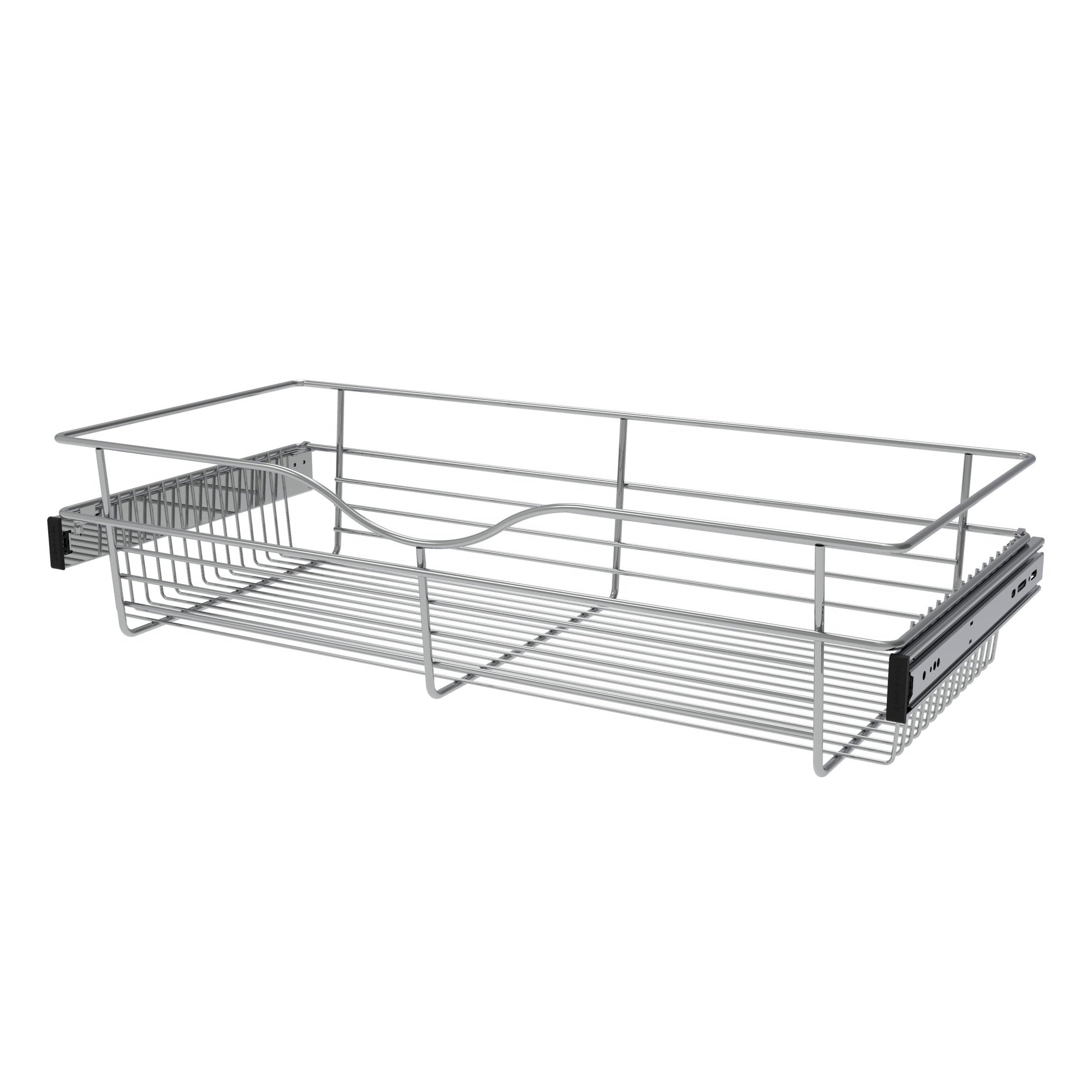 Chrome 30" Wire Pullout Basket for 14" Deep Closet - 7" H