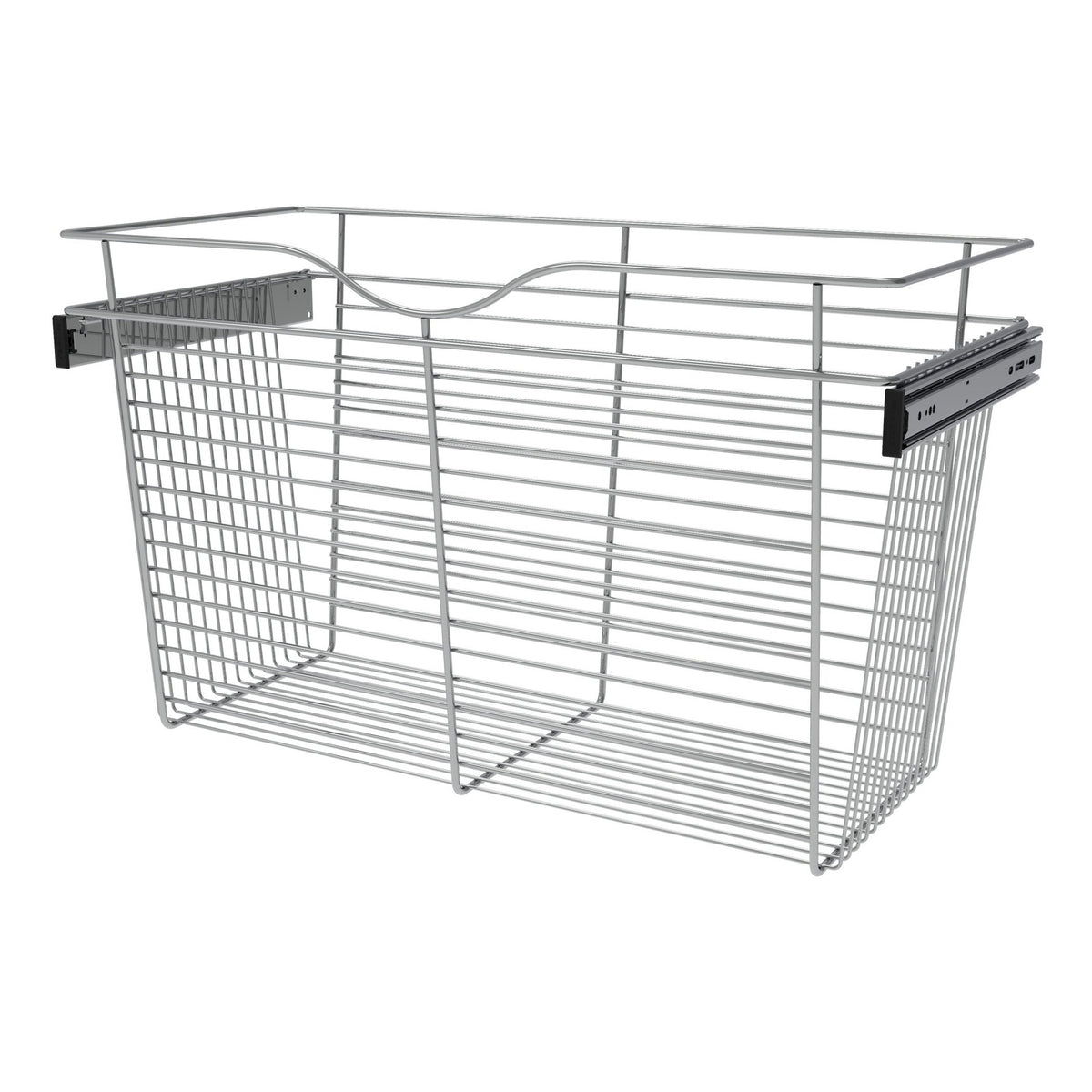 Chrome 30" Wire Pullout Basket for 14" Deep Closet - 18" H