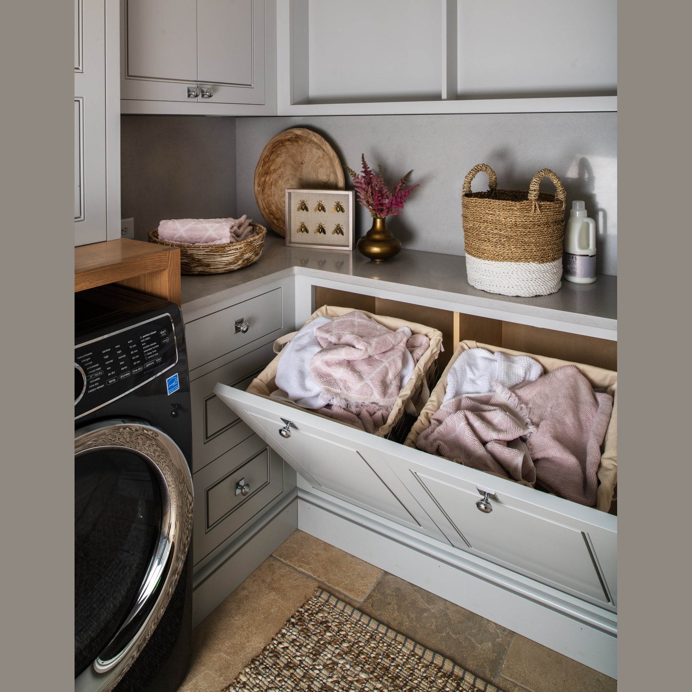 Small Chrome Closet Tilt Out Hamper Basket