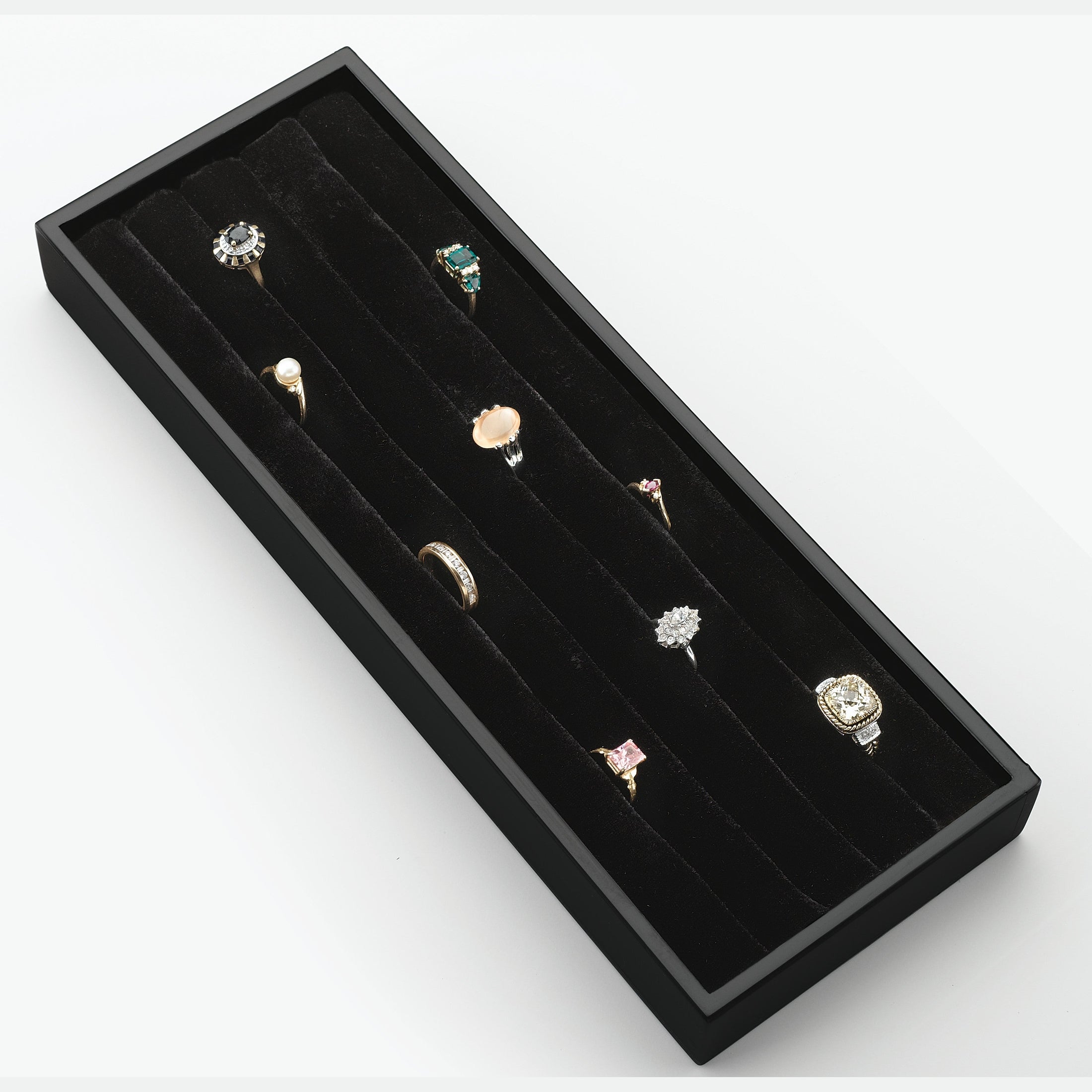 Black Velvet Ring Organizer Drawer Insert