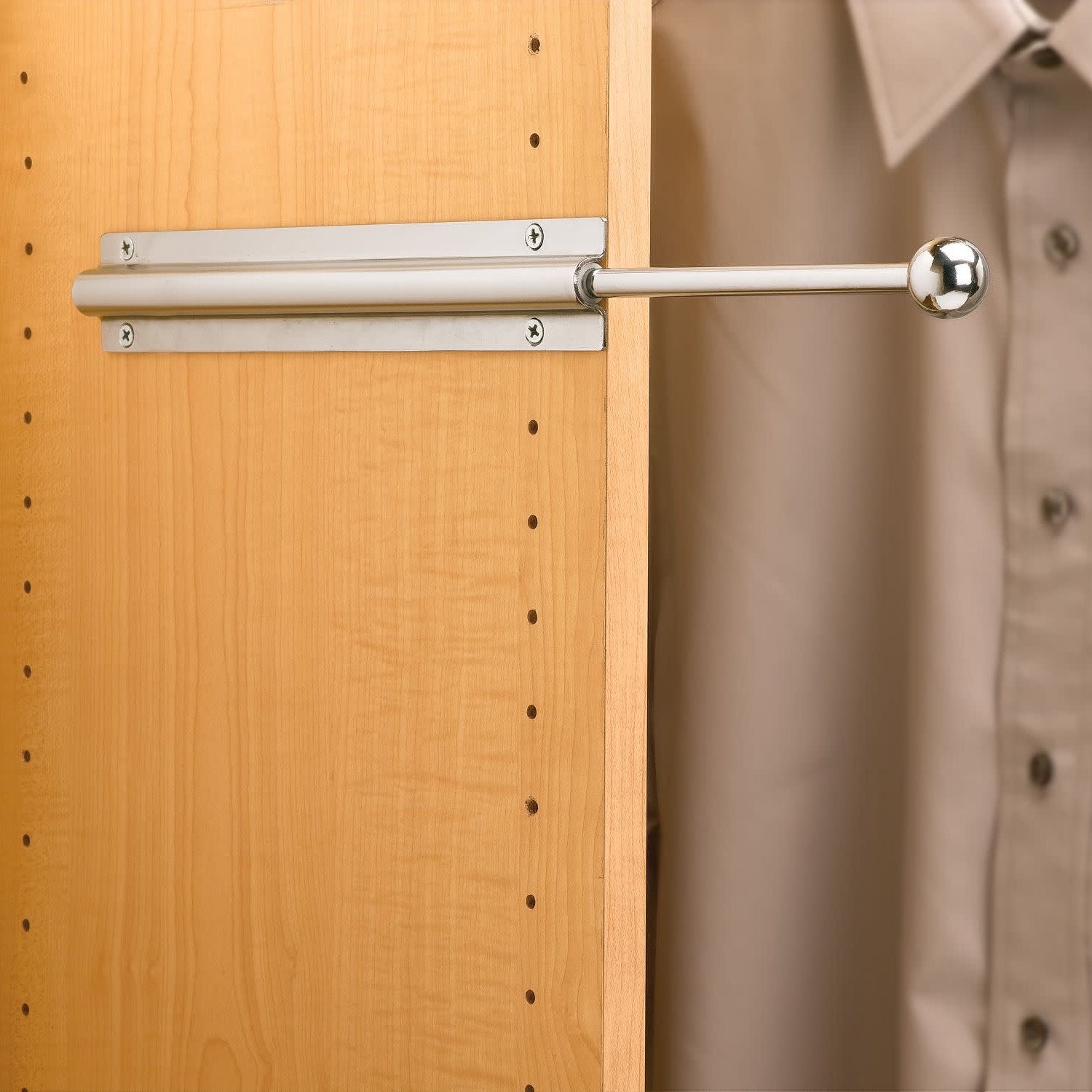 12" Chrome Pullout Standard Valet Rod
