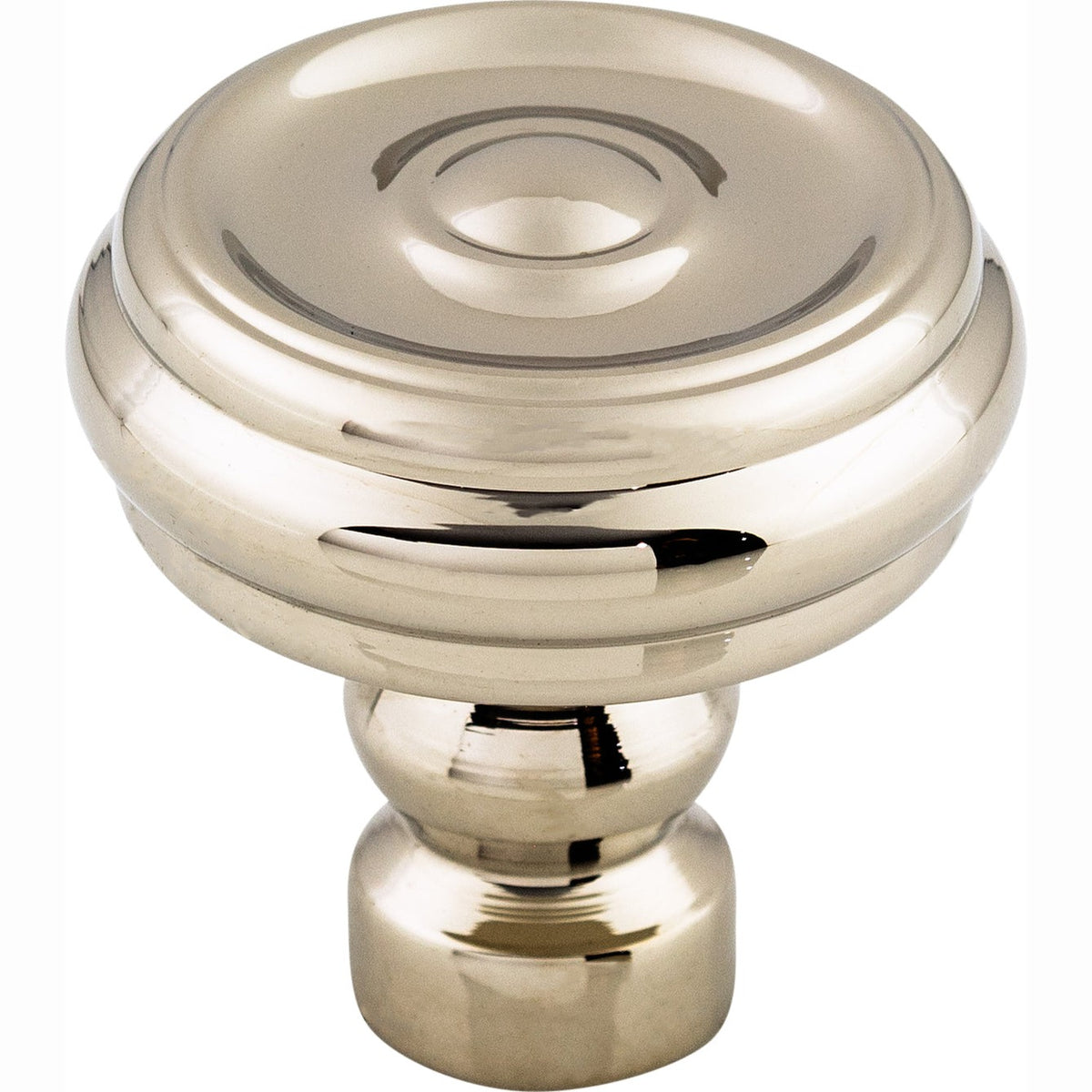Top Knobs Brixton Series 1-1/4"L Button Knob, Polished Nickel