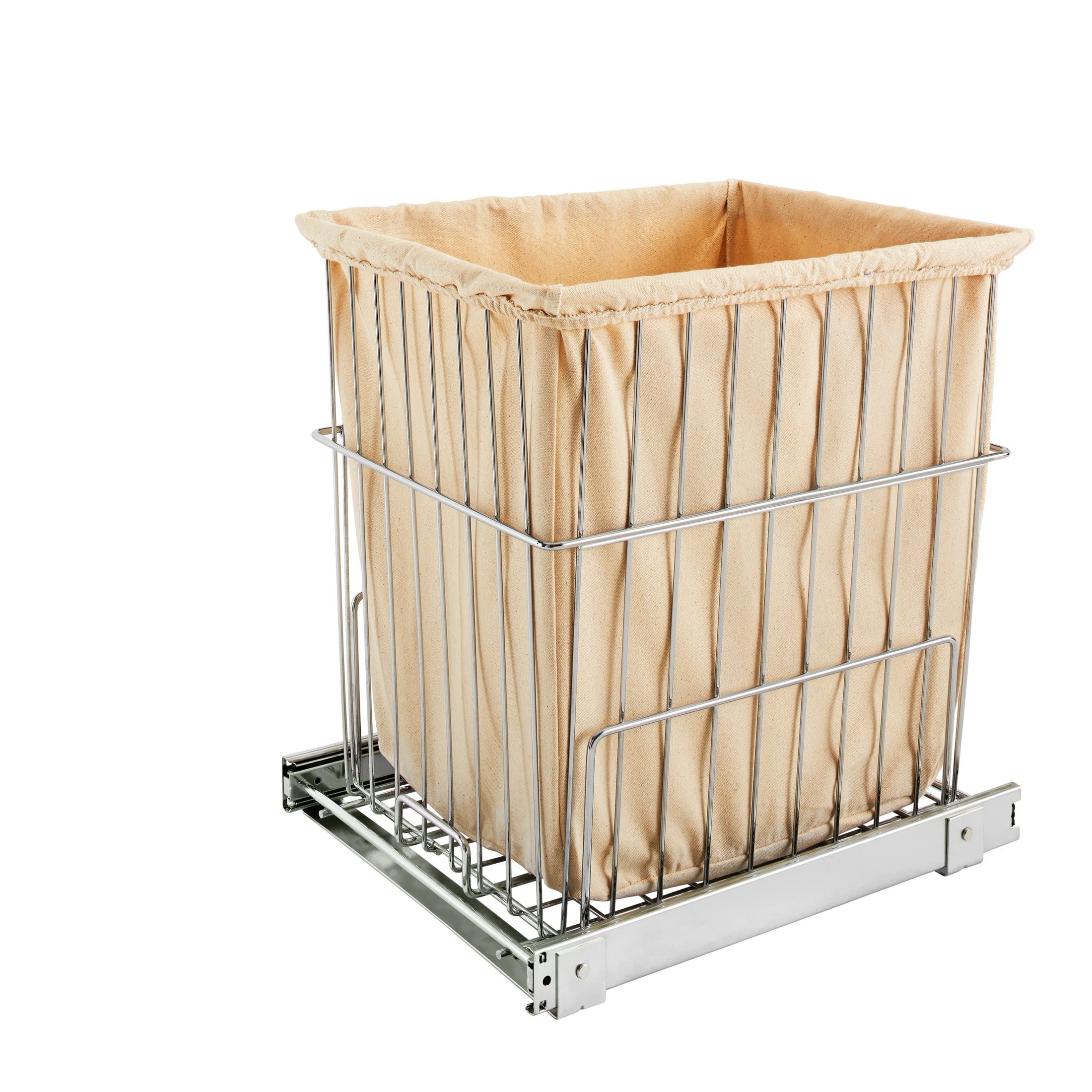Chrome Wire Pullout Hamper w/ Full-Extension Slides