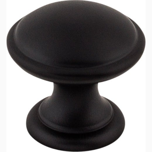 Top Knobs Rounded Series 1-1/4"L Knob, Flat Black