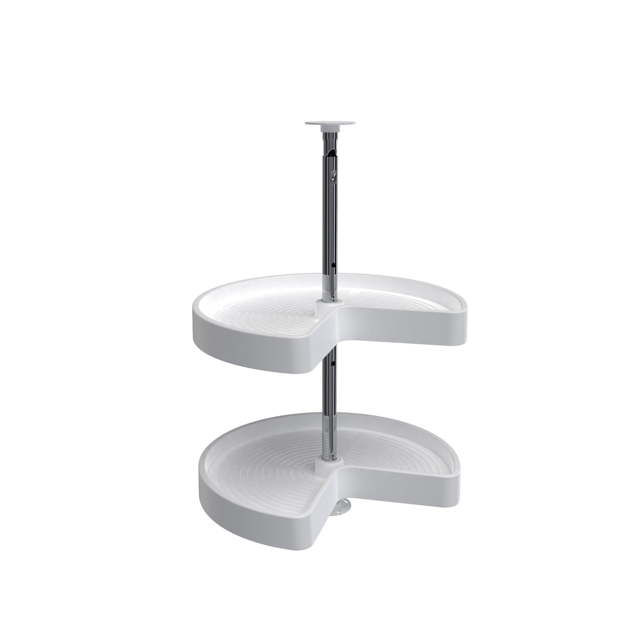 Polymer Kidney-Shaped 2-Shelf Lazy Susan for Corner Wall Cabinets