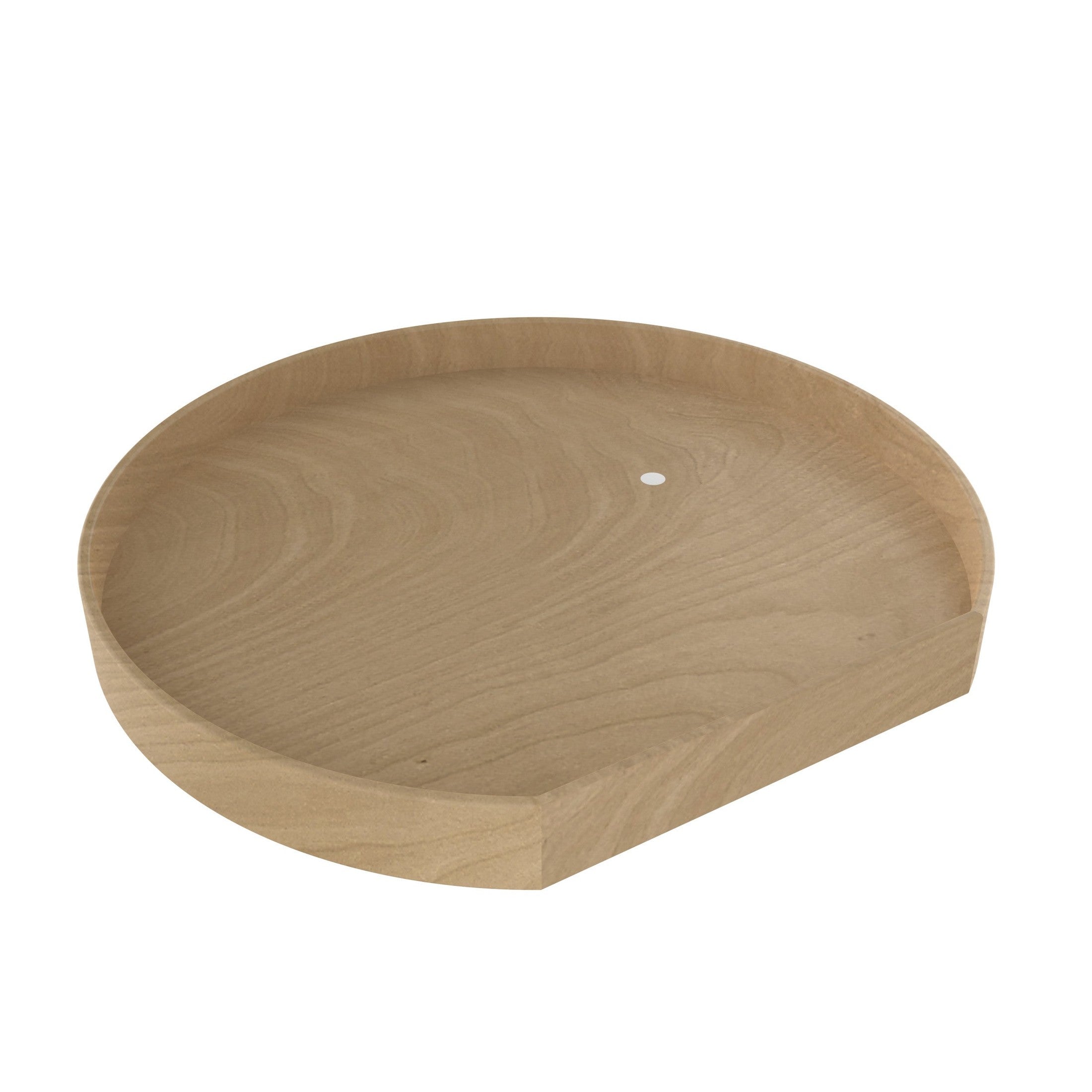 Natural Wood Tall D-Shaped Lazy Susan for Corner Base Cabinets w/ Swivel Bearing