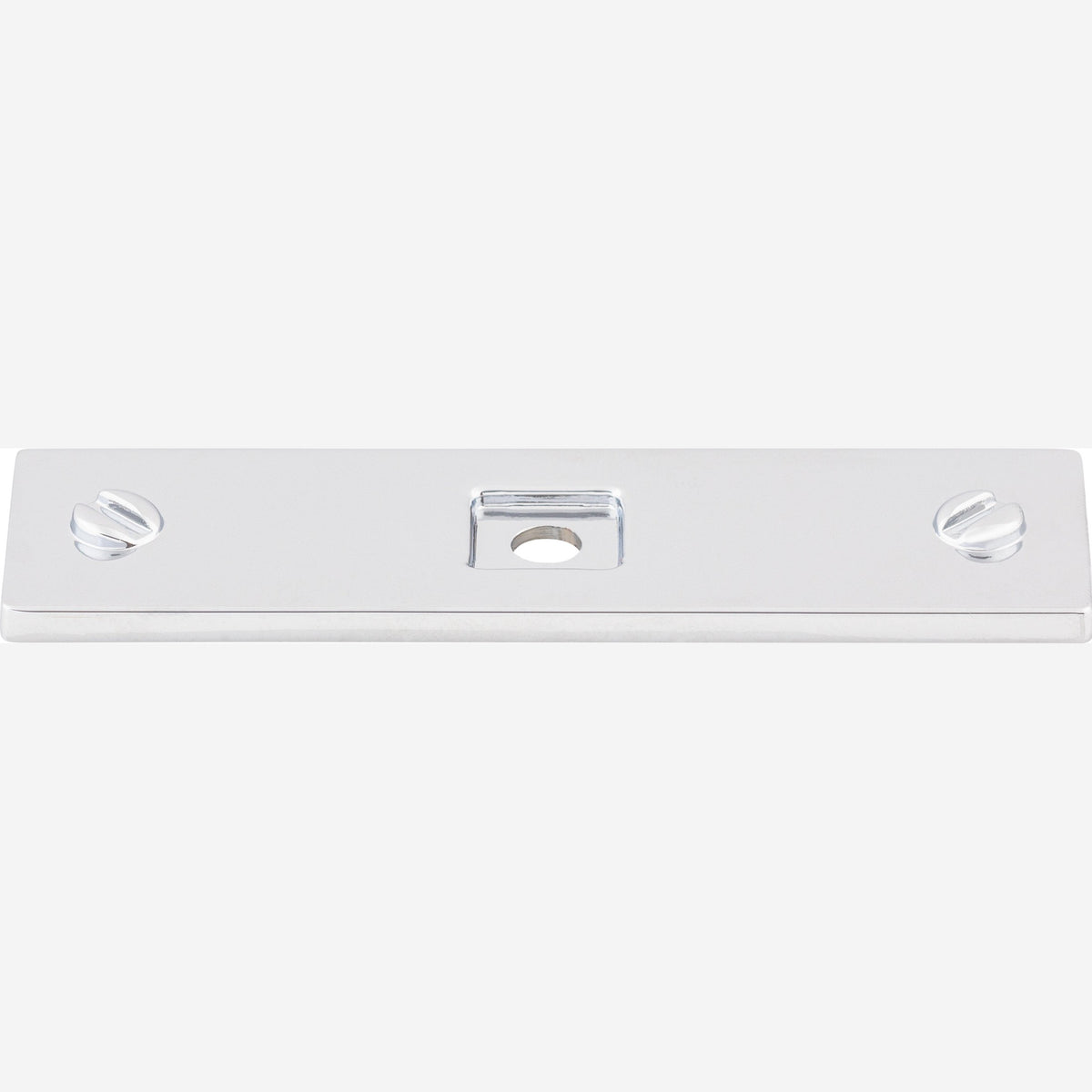 Top Knobs Channing Series 3"L Backplate, Polished Chrome