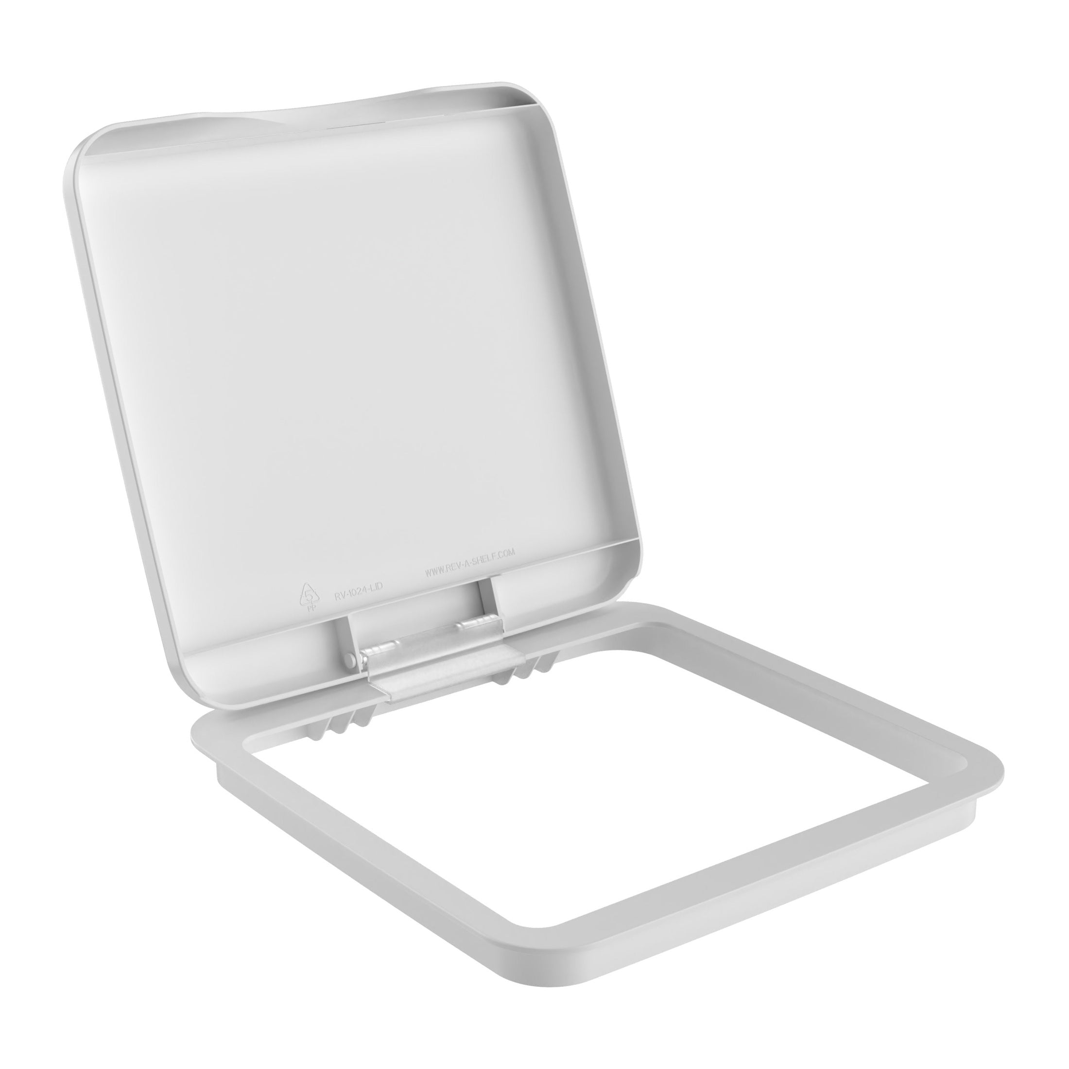 White Polymer Bi-Directional Lid for Rev-A-Shelf® 27 qt. Waste Containers