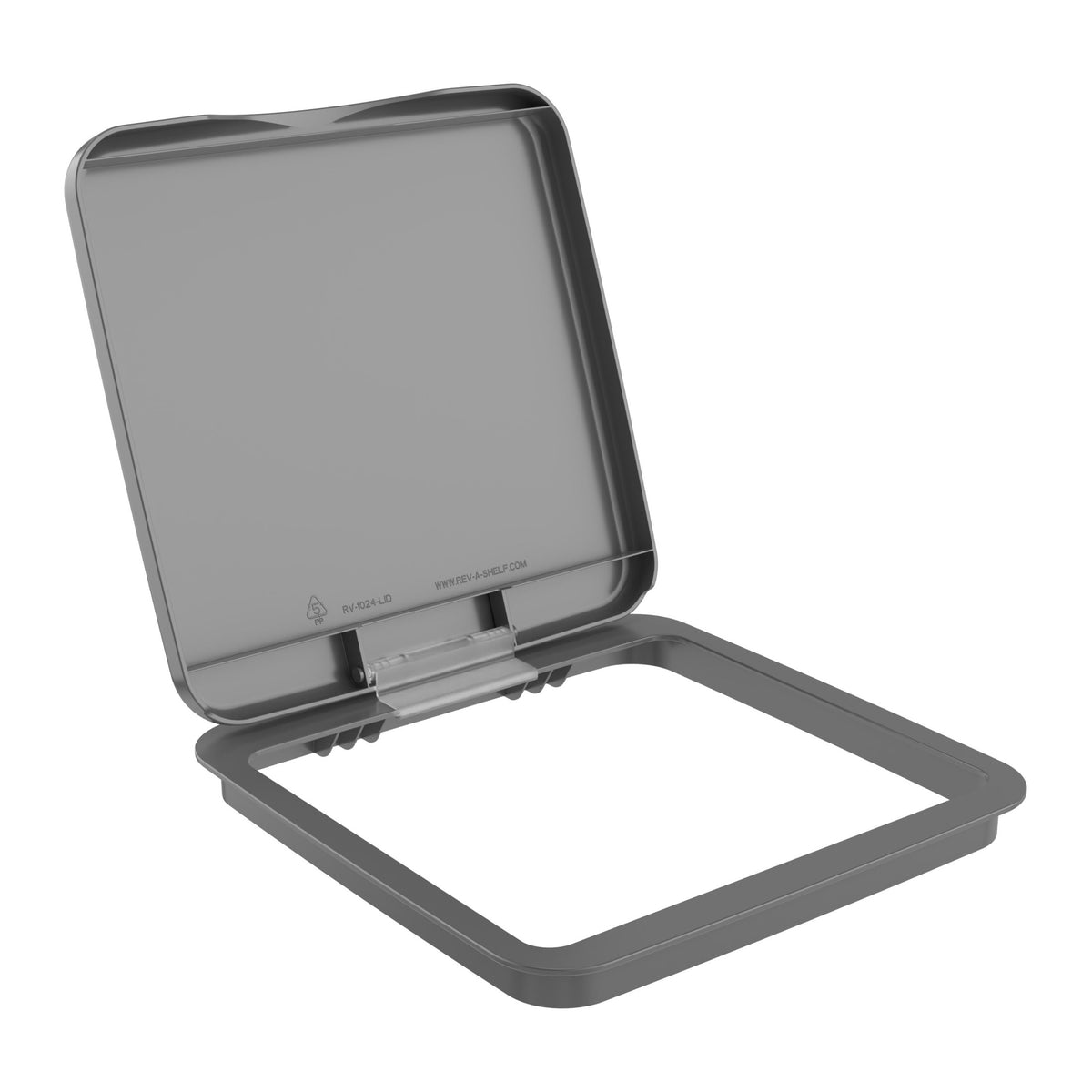 Metallic Silver Polymer Bi-Directional Lid for Rev-A-Shelf® 27 qt. Waste Containers