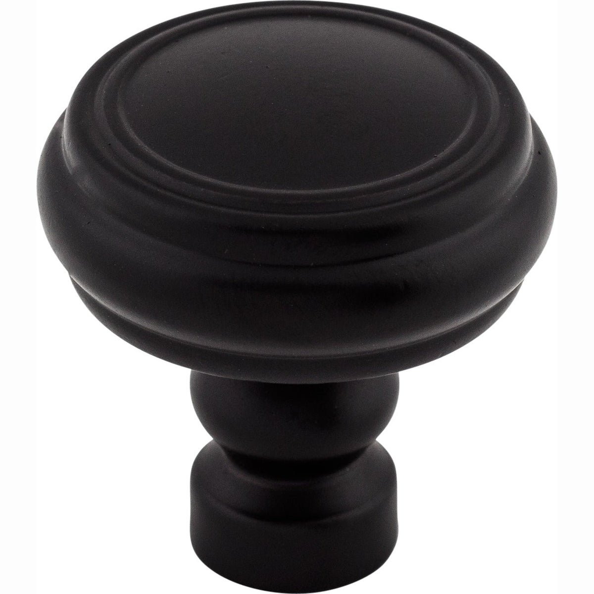 Top Knobs Brixton Series 1-1/4"L Rimmed Knob, Flat Black