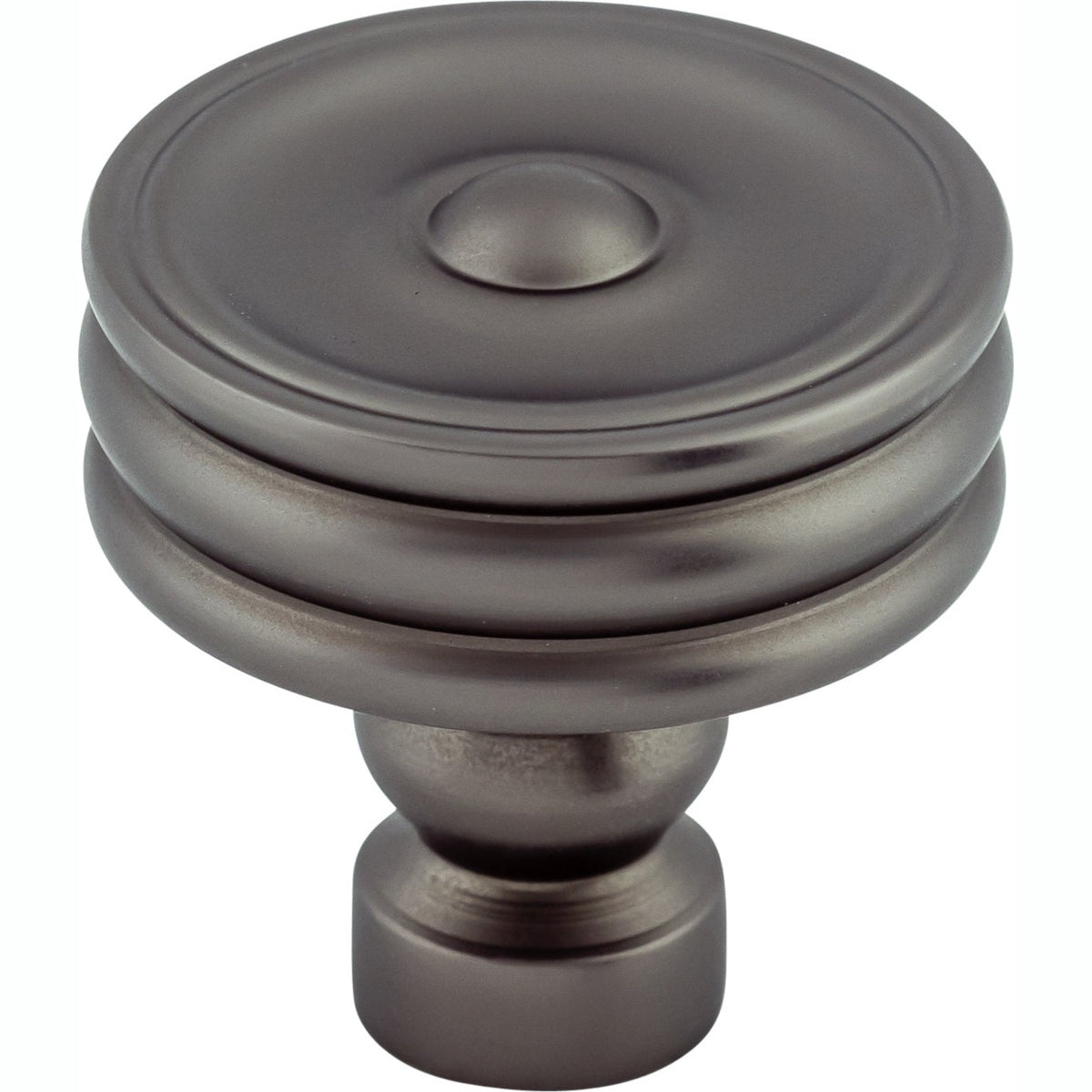 Top Knobs Brixton Series 1-1/4"L Ridged Knob, Ash Gray