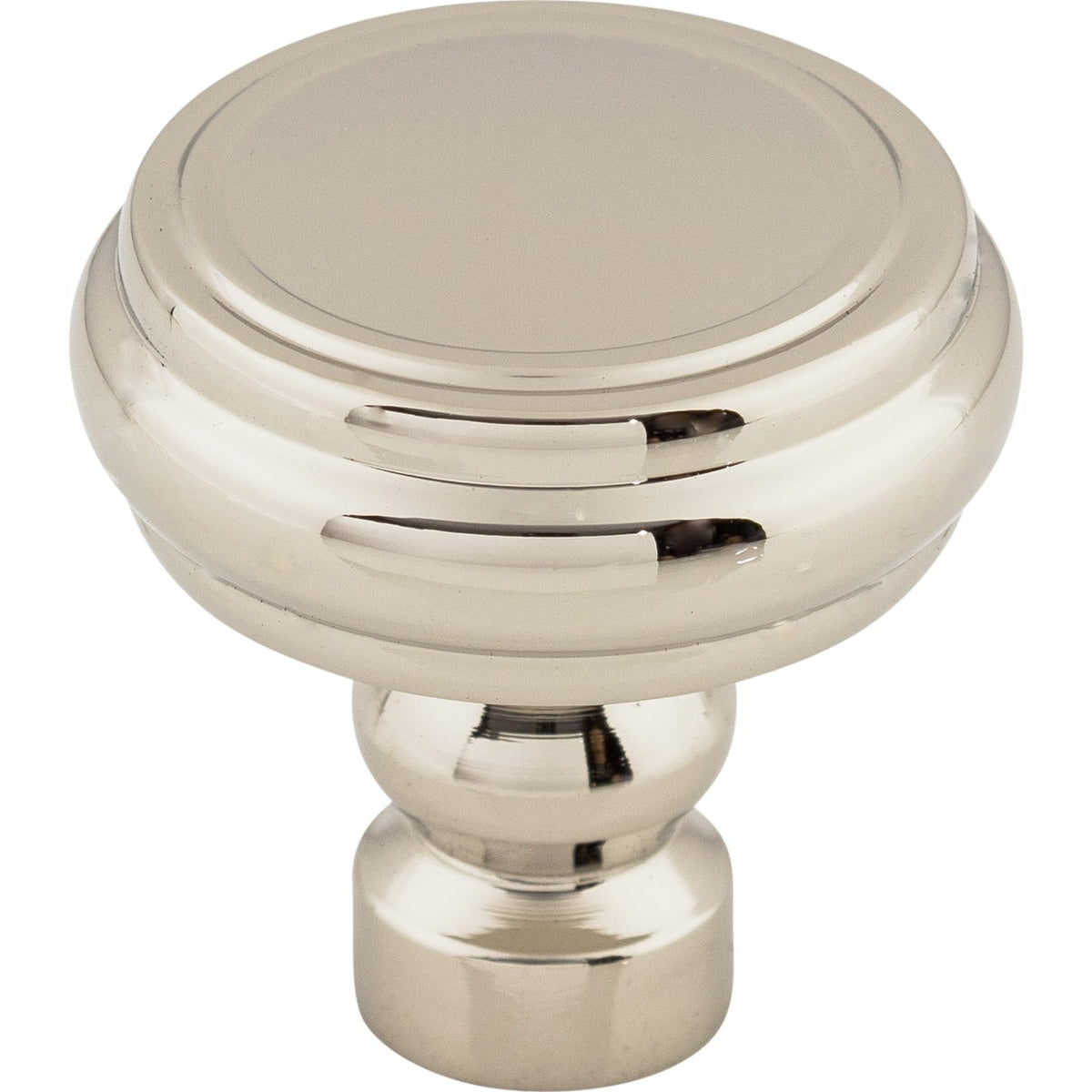Top Knobs Brixton Series 1-1/4"L Rimmed Knob, Polished Nickel