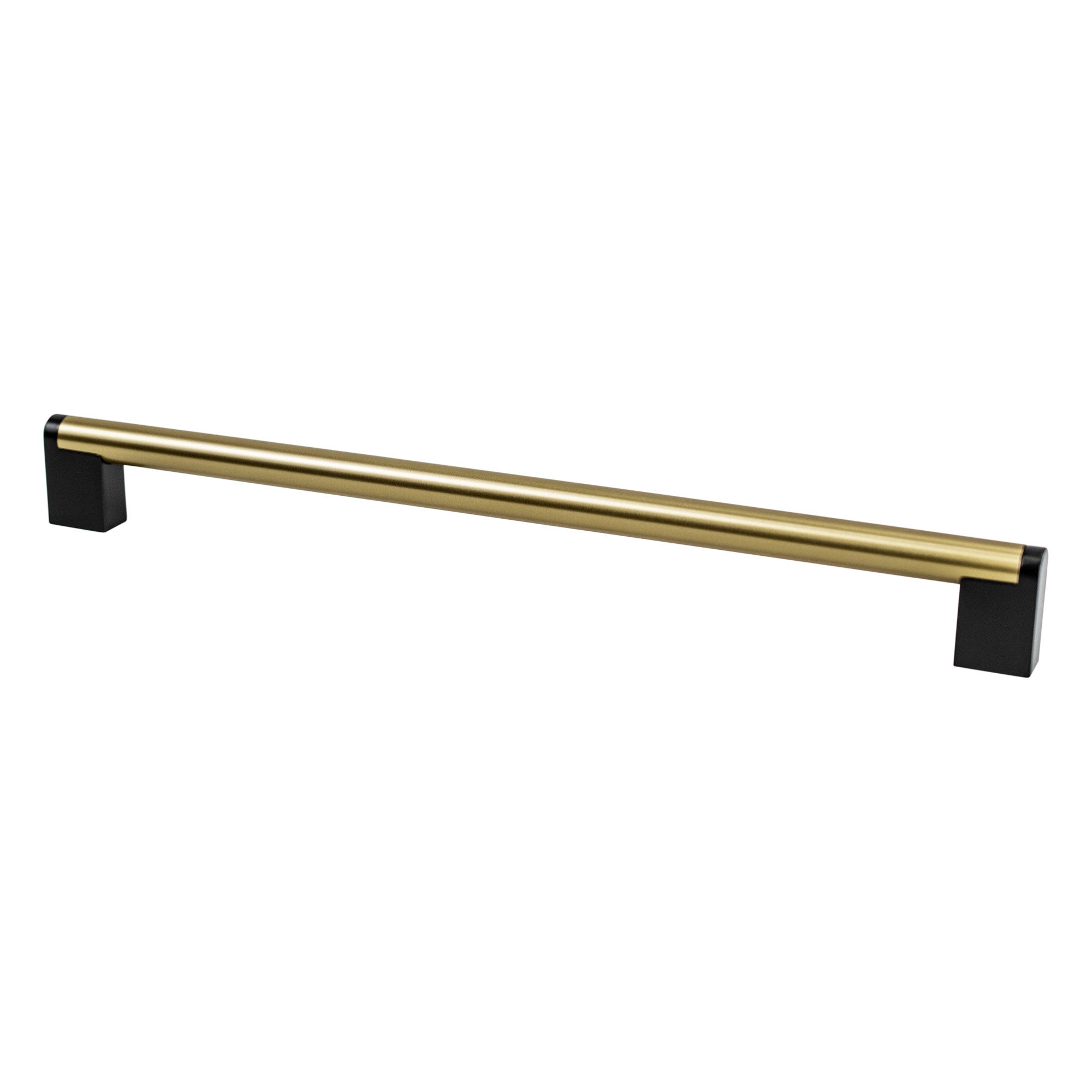 Berenson Studio Remix 12 inch CC Modern Brushed Gold and Matte Black Appliance Pull