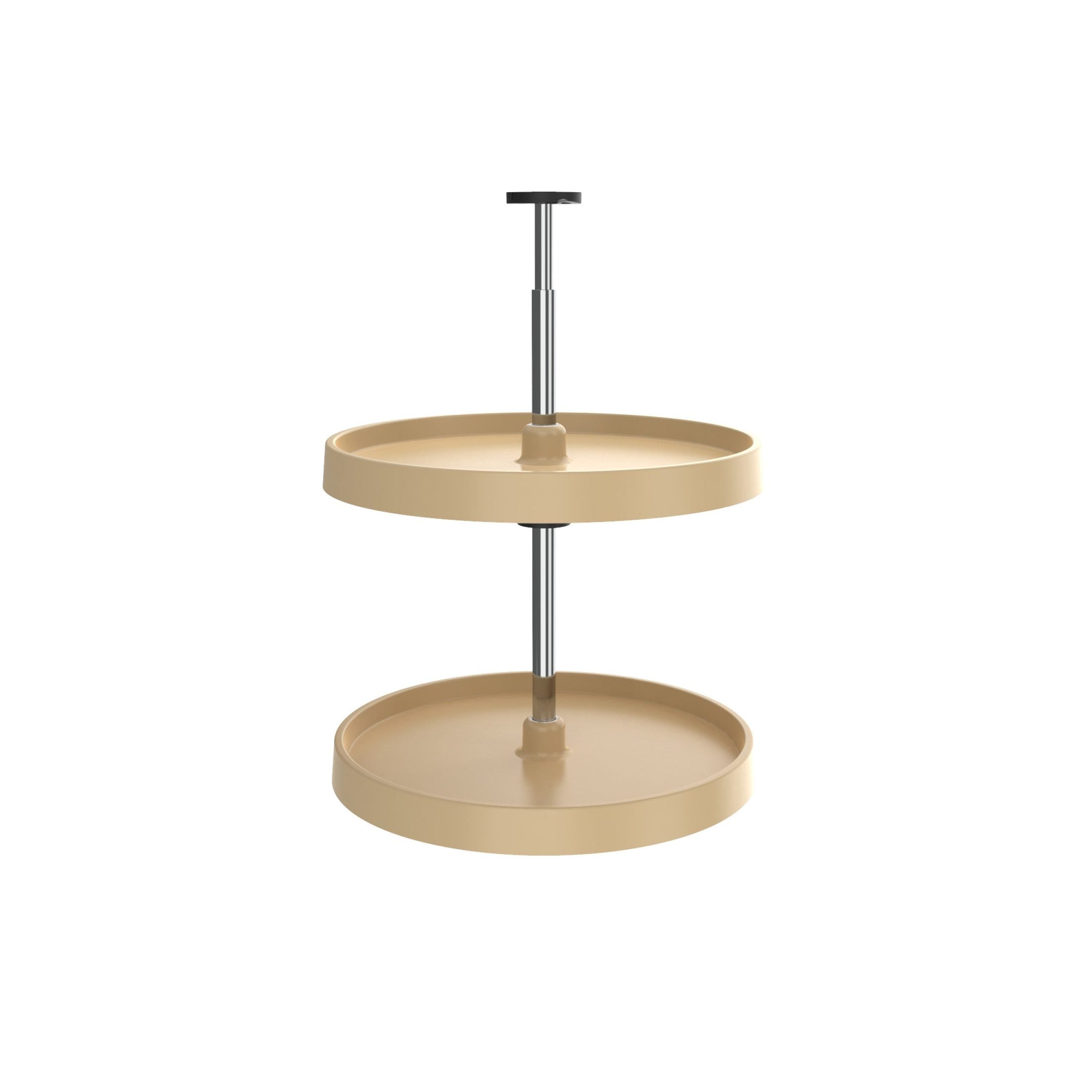 18" Almond Value Line Polymer Full-Circle 2-Shelf Lazy Susan for Corner Wall Cabinets