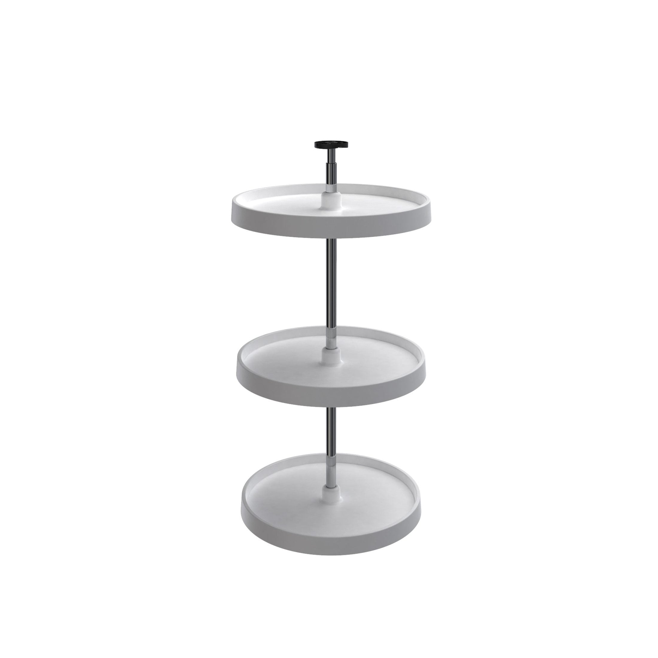 18" White Value Line Polymer Full-Circle 3-Shelf Lazy Susan for 33" to 36" H Corner Wall Cabinets