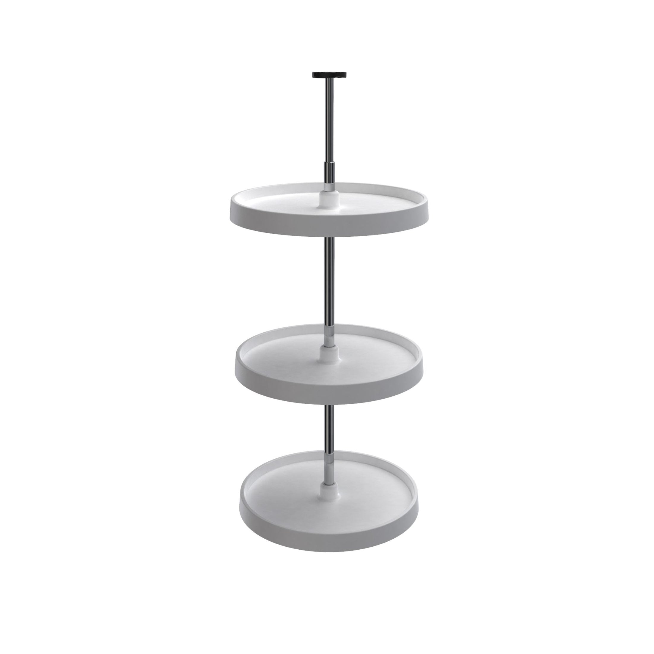 18" White Value Line Polymer Full-Circle 3-Shelf Lazy Susan for 39" to 42" H Corner Wall Cabinets
