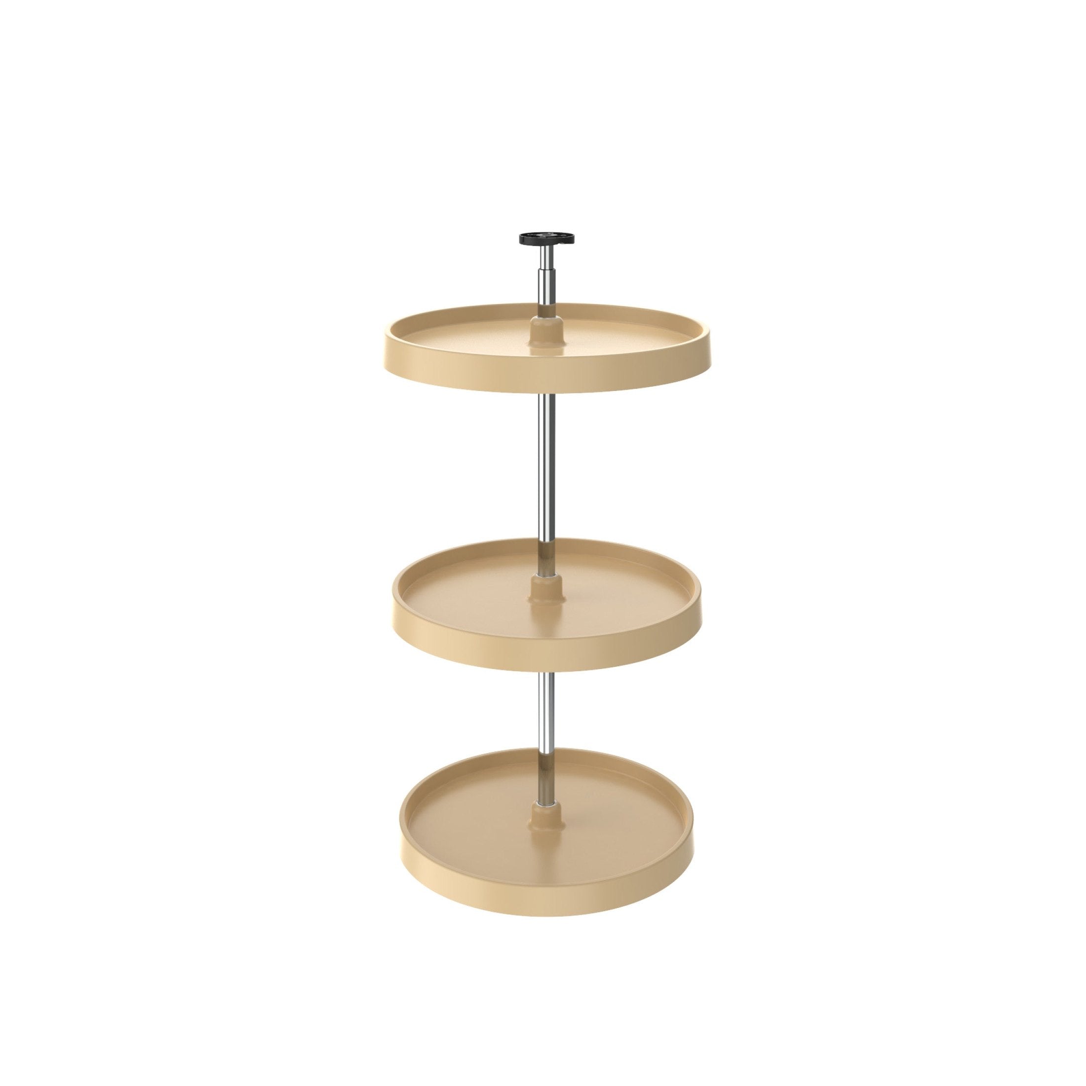 18" Almond Value Line Polymer Full-Circle 3-Shelf Lazy Susan for 33" to 36" H Corner Wall Cabinets