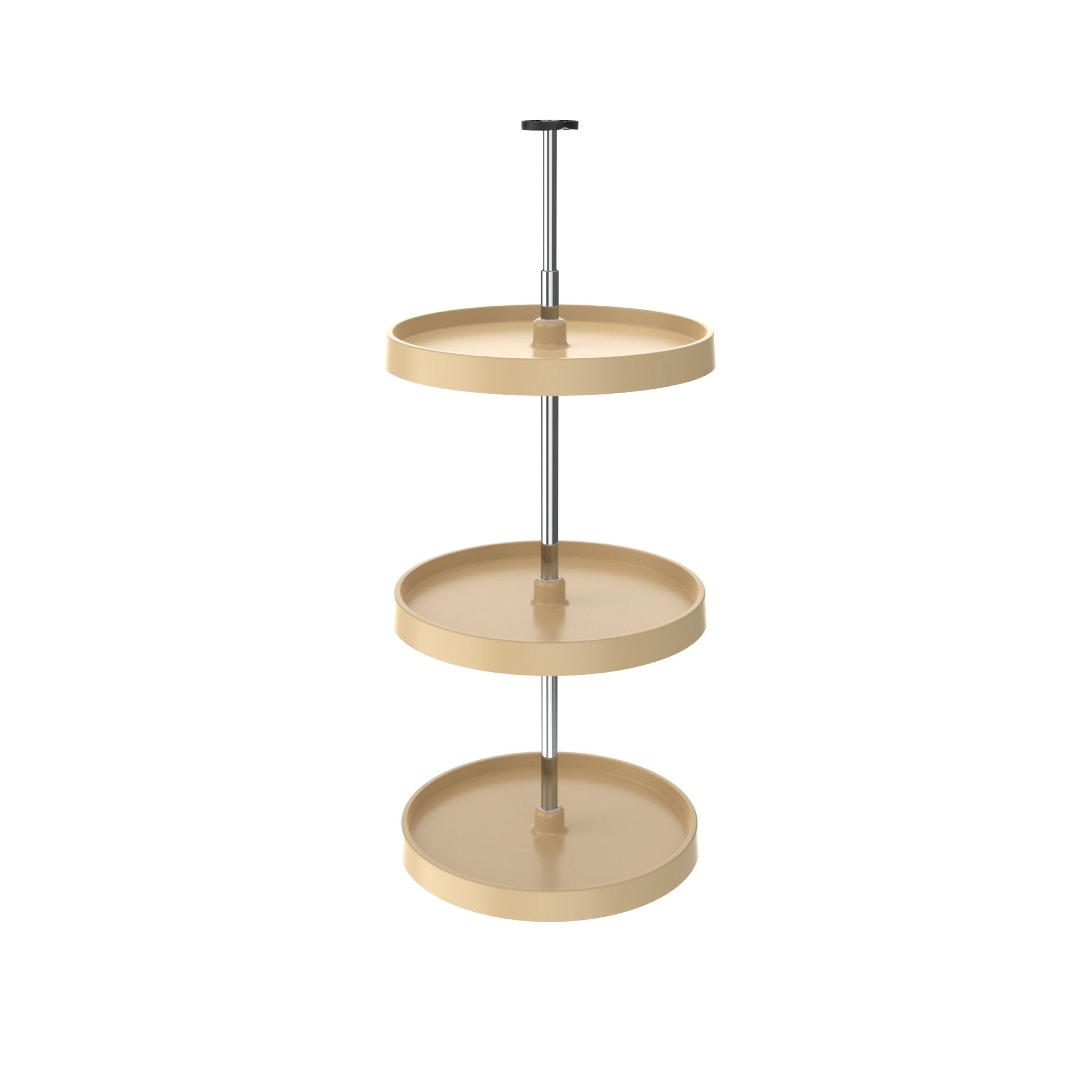 18" Almond Value Line Polymer Full-Circle 3-Shelf Lazy Susan for 39" to 42" H Corner Wall Cabinets