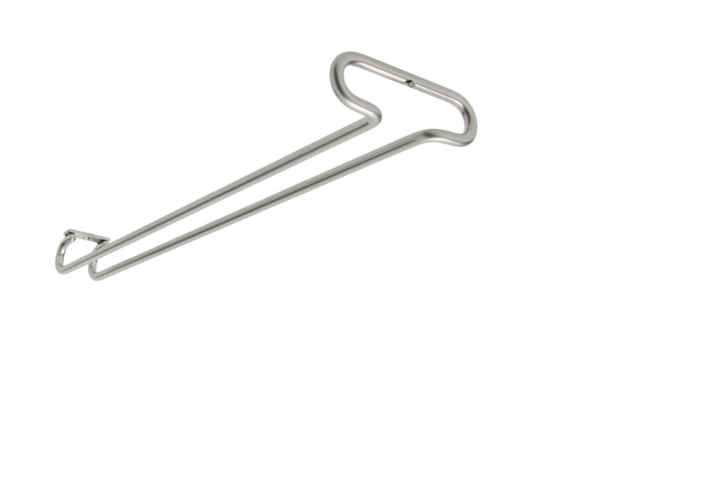 18" Satin Nickel Under Cabinet Wine Glass Holder