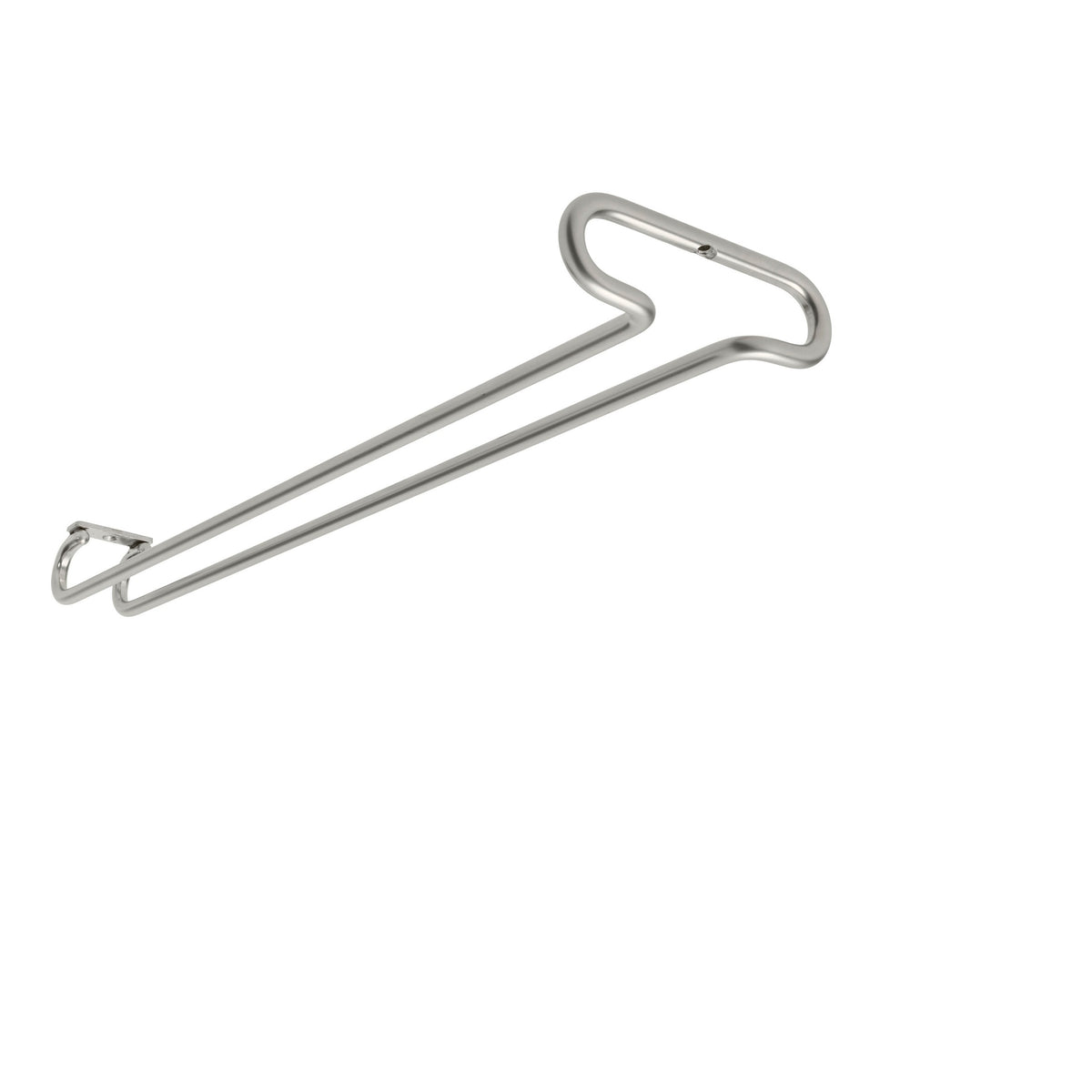 18" Satin Nickel Under Cabinet Wine Glass Holder