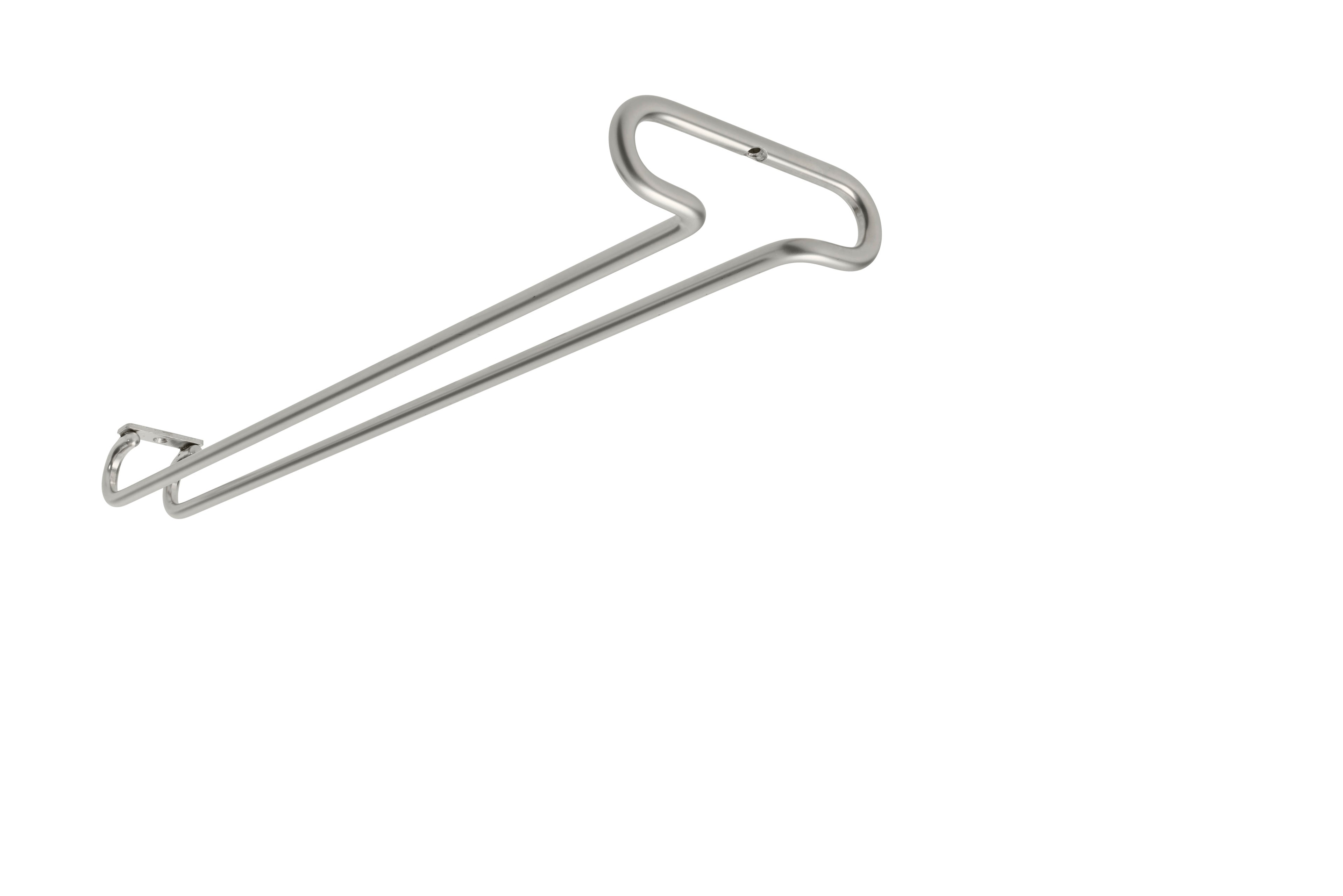 18" Satin Nickel Under Cabinet Wine Glass Holder