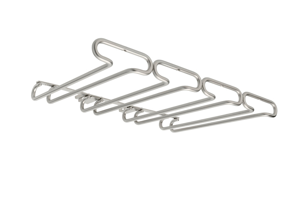 11" Satin Nickel Under Cabinet Quad Wine Glass Holder