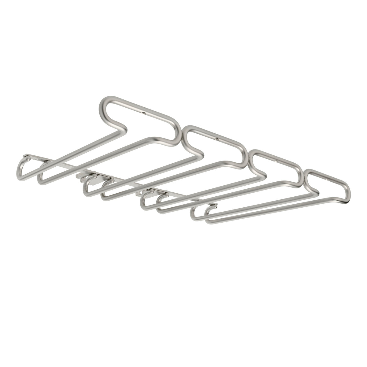 11" Satin Nickel Under Cabinet Quad Wine Glass Holder