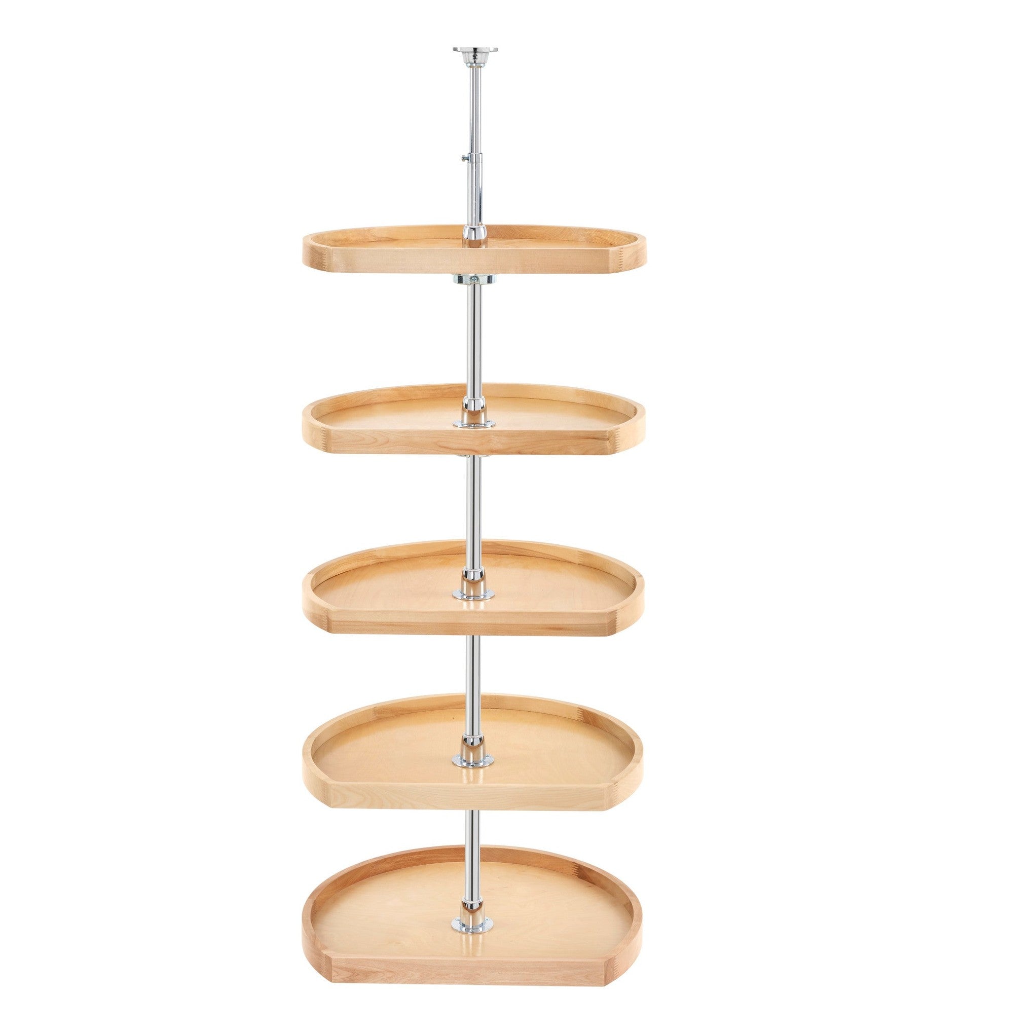 Wood D-Shaped 5-Shelf Lazy Susan for 52" H Cabinets