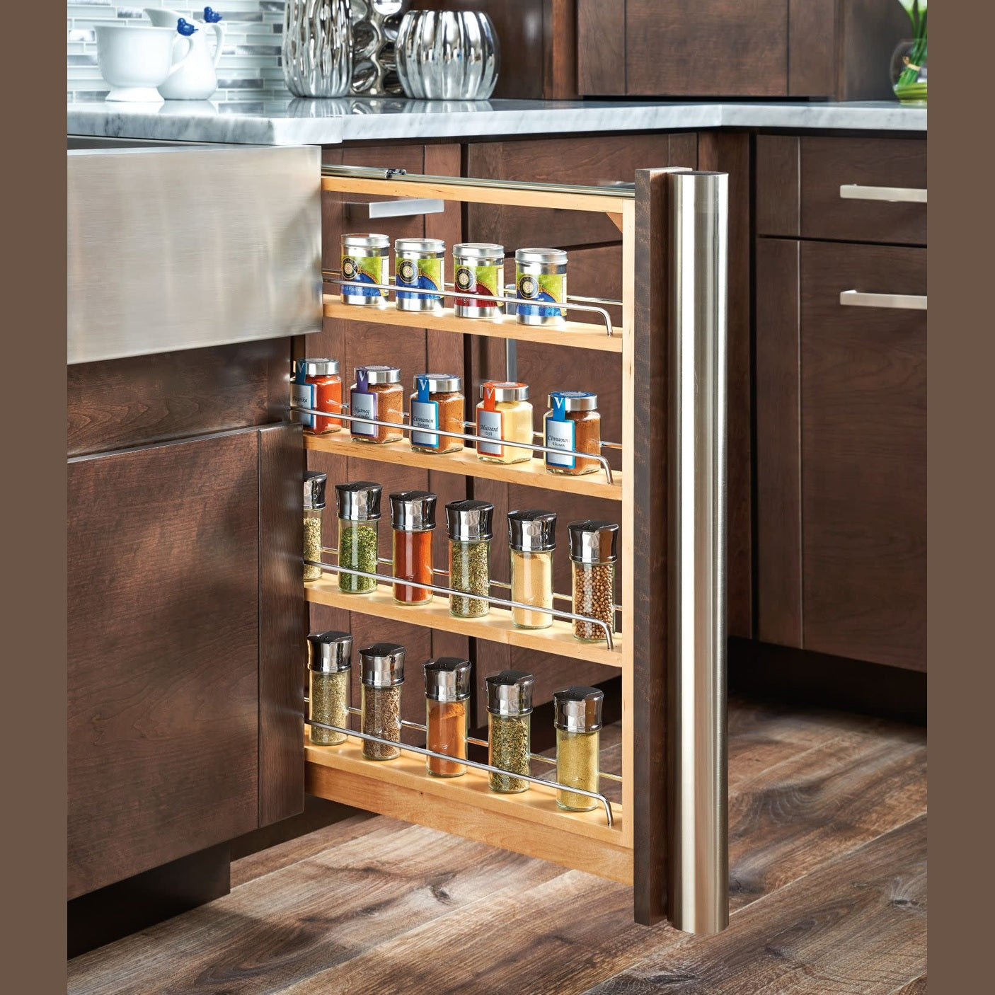 3" Pullout Between Cabinet Base Filler w/ Soft-Close Slides