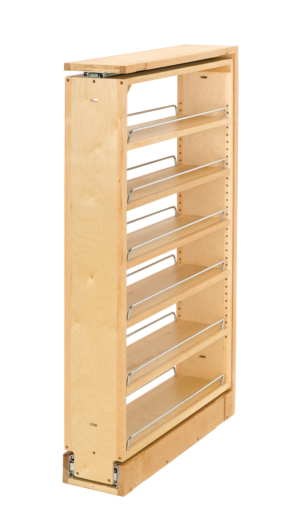 6" Natural Maple (6) Shelf Pantry Filler w/Height Opening 39" +