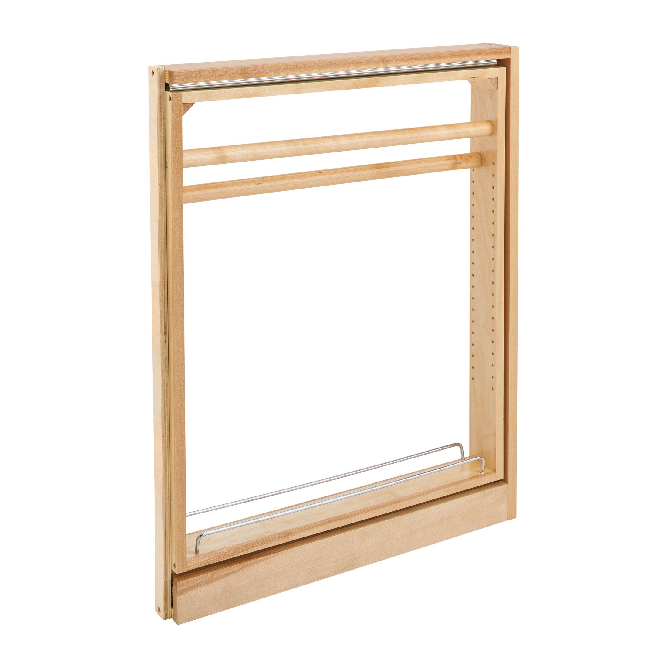 Natural Maple 3" Pullout Between Cabinet Towel Bar Base Filler w/ Ball-Bearing Soft-Close Slides