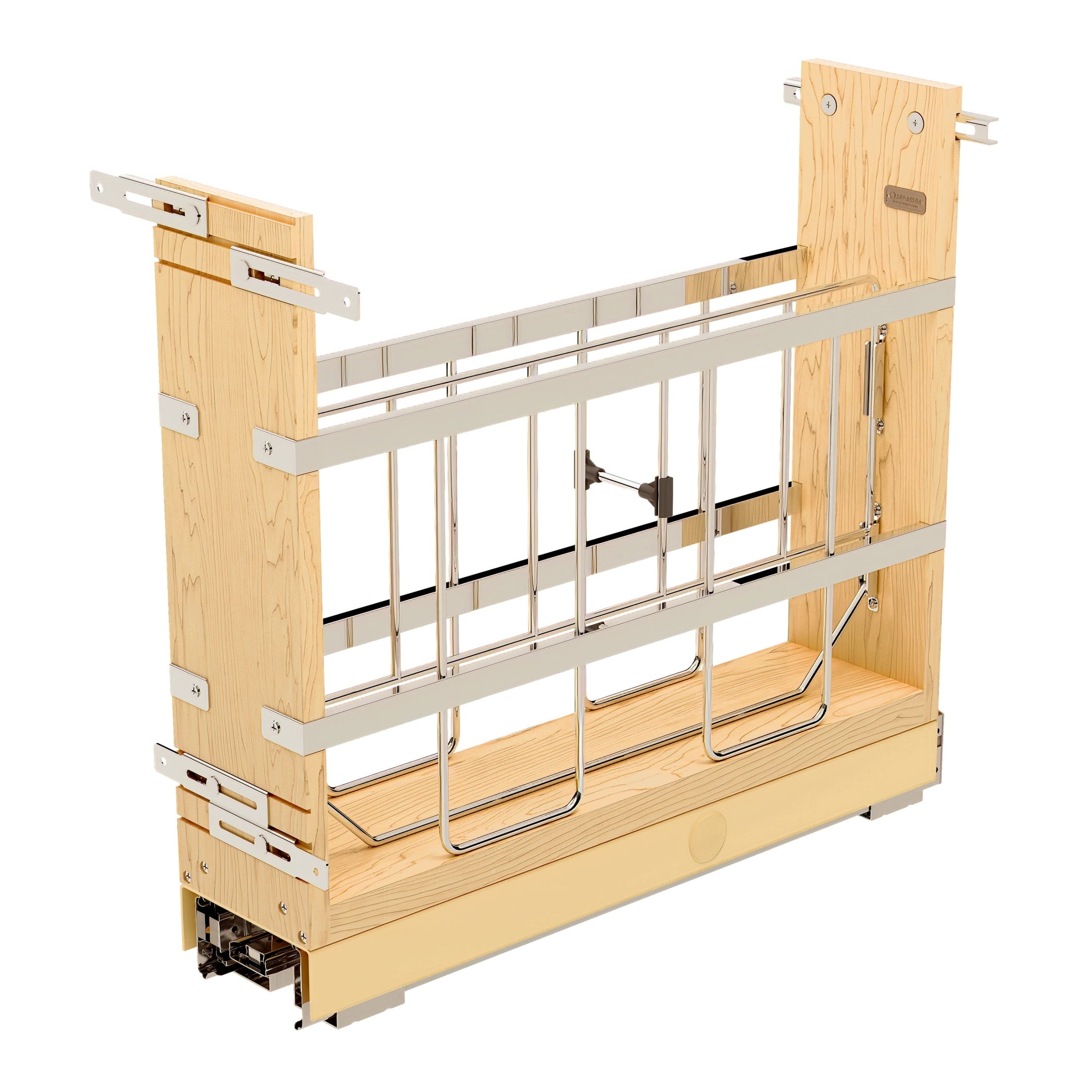 5" Pullout Wood Foil Wrap/Tray Divider Cabinet Organizer w/ Ball-Bearing Soft-Close Slides