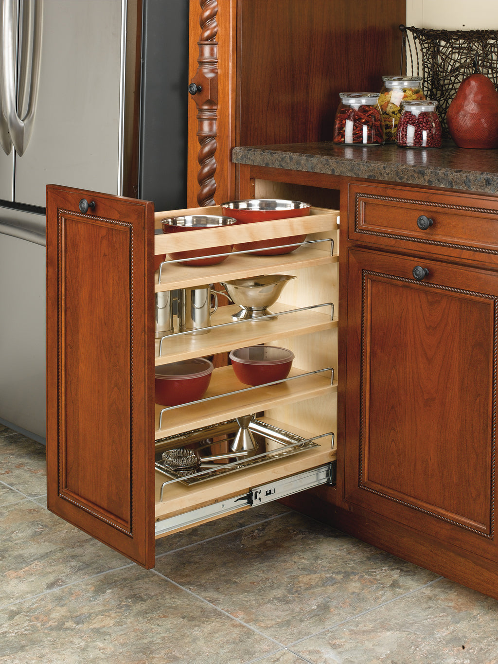 11" Pullout Wood Base Cabinet Organizer