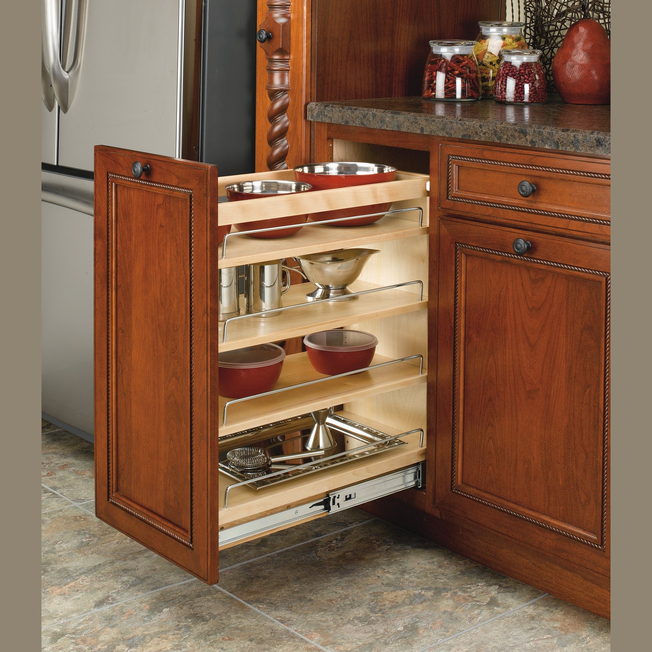 11" Pullout Wood Base Cabinet Organizer