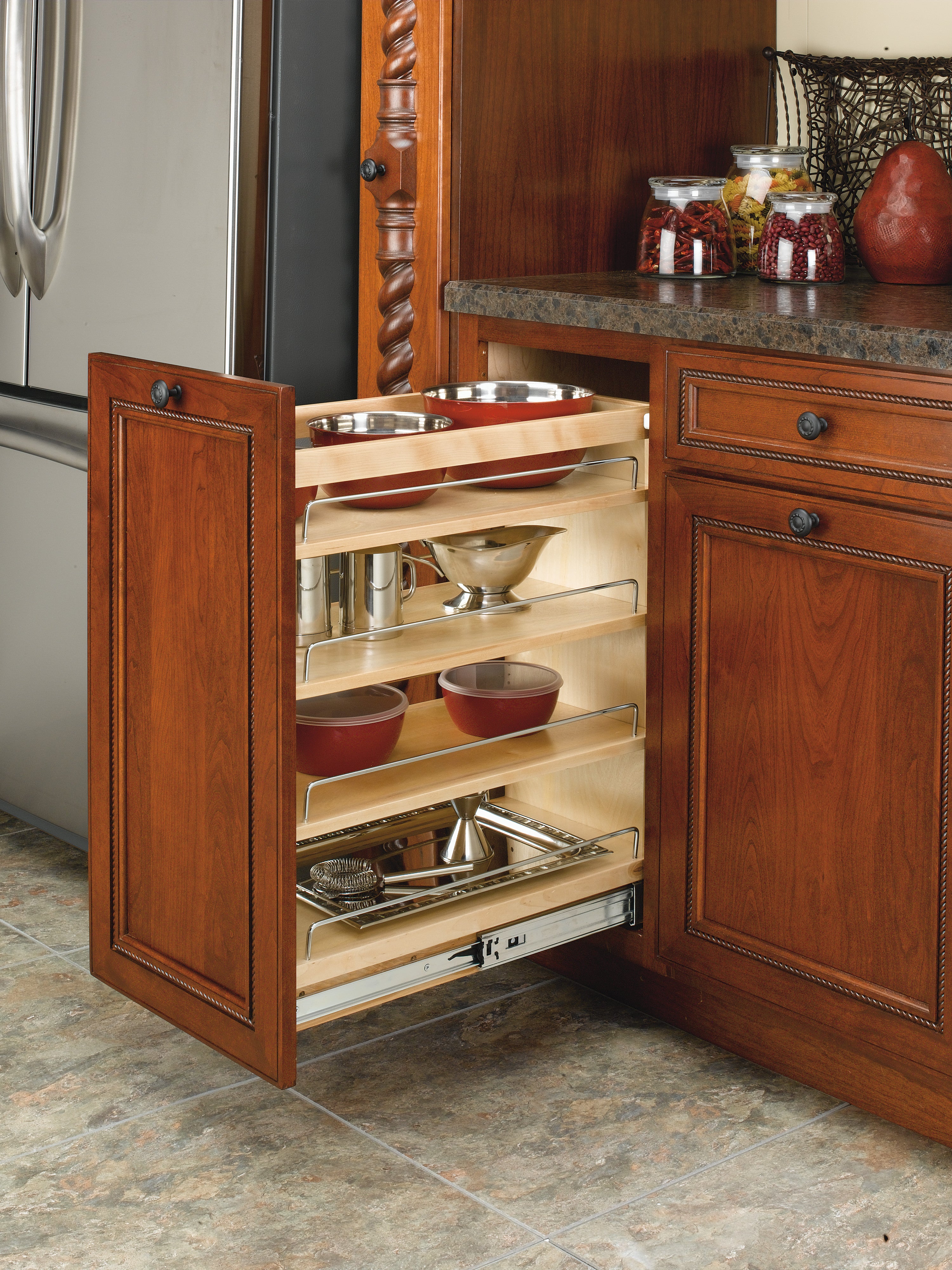 11" Pullout Wood Base Cabinet Organizer