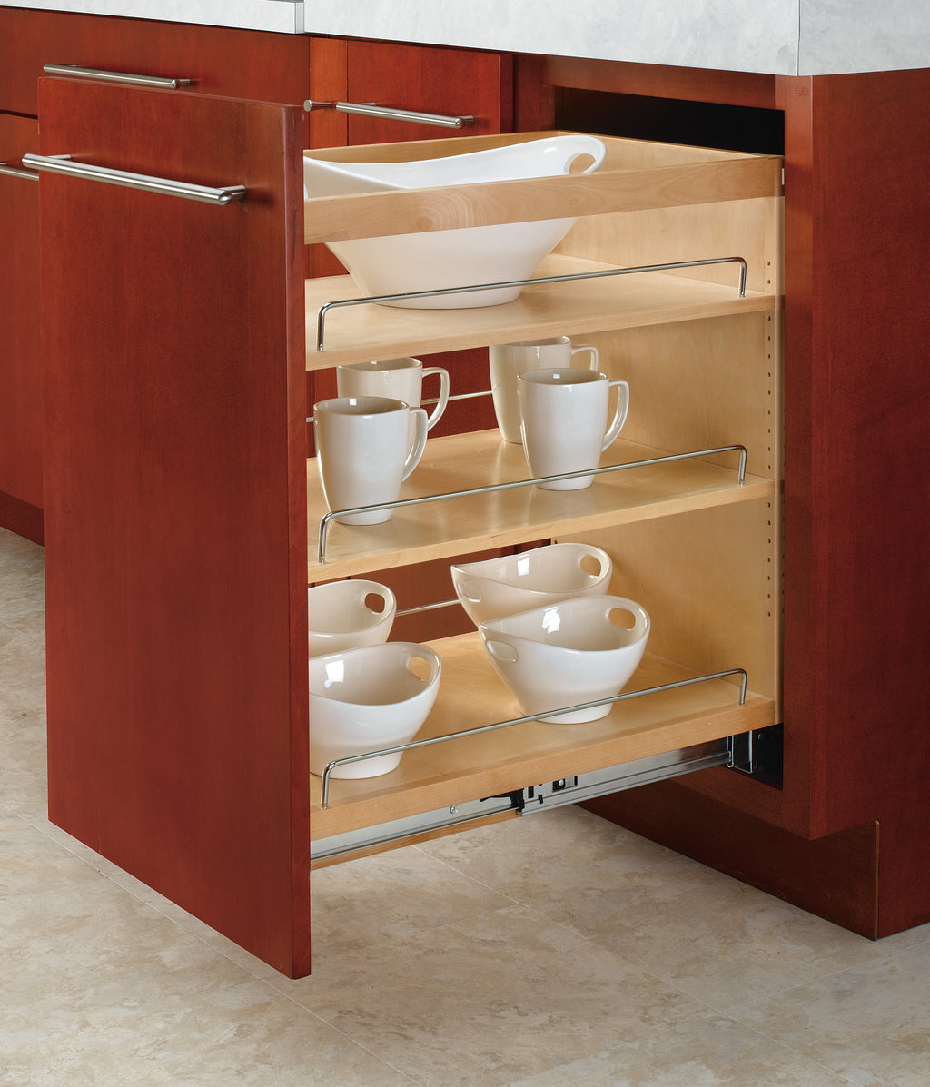 14" Pullout Wood Base Cabinet Organizer