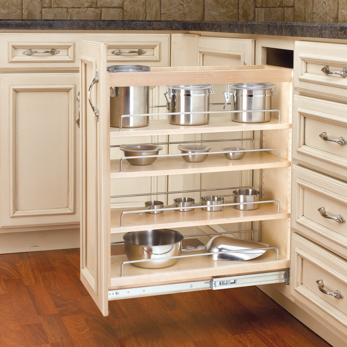 8" Pullout Wood Base Cabinet Organizer