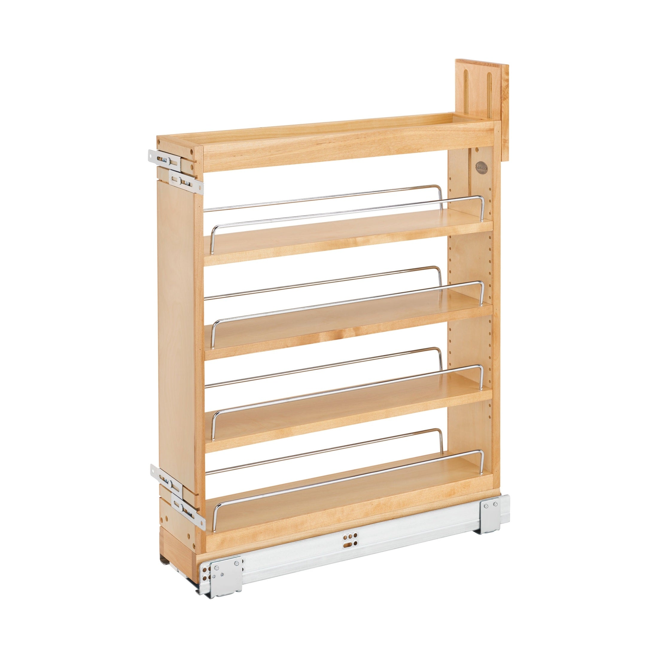 5" Pullout Wood Base Cabinet Organizer w/ BLUMOTION Soft-Close Slides and SERVO-DRIVE