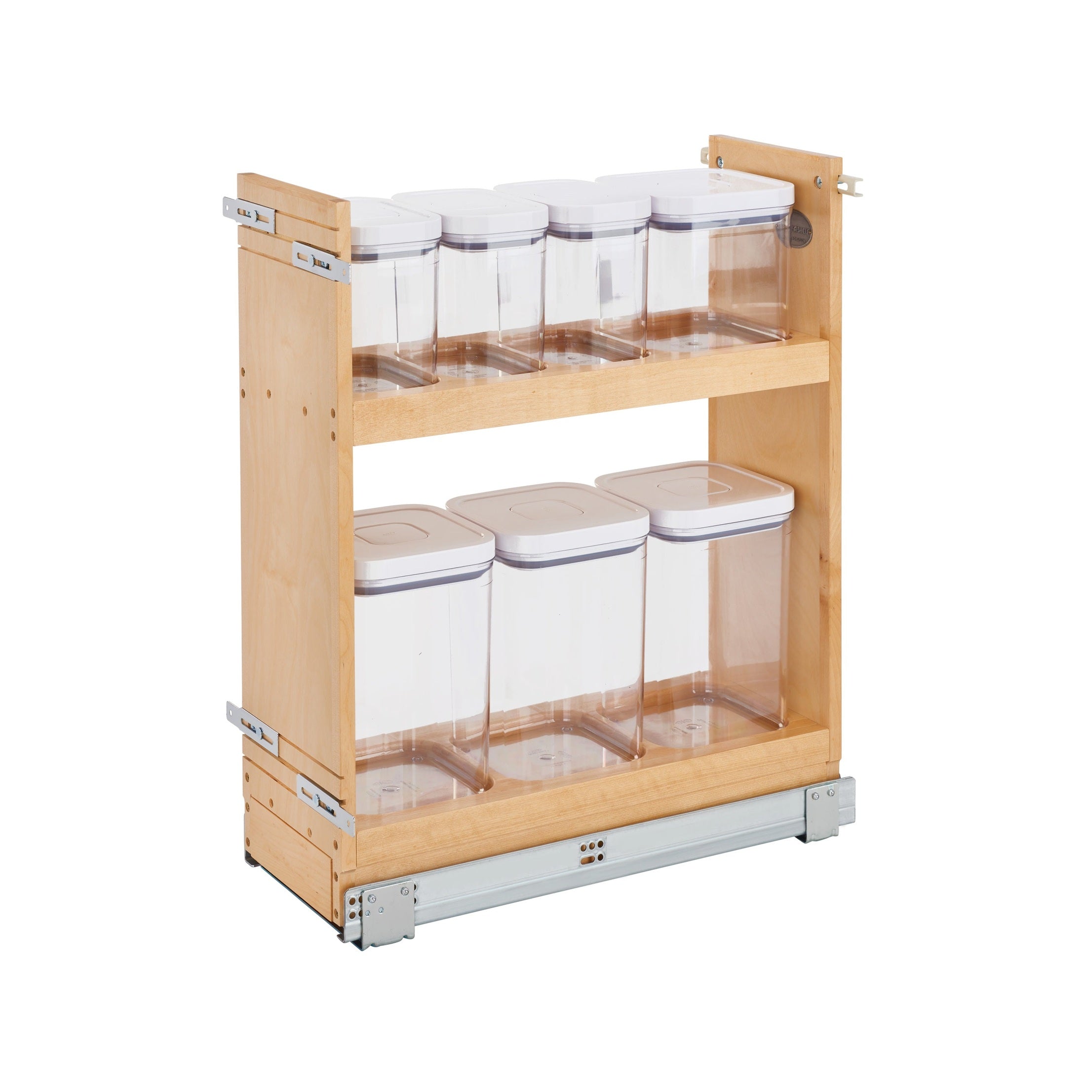 8" Pullout Wood Base Cabinet OXO Organizer w/ BLUMOTION Soft-Close Slides