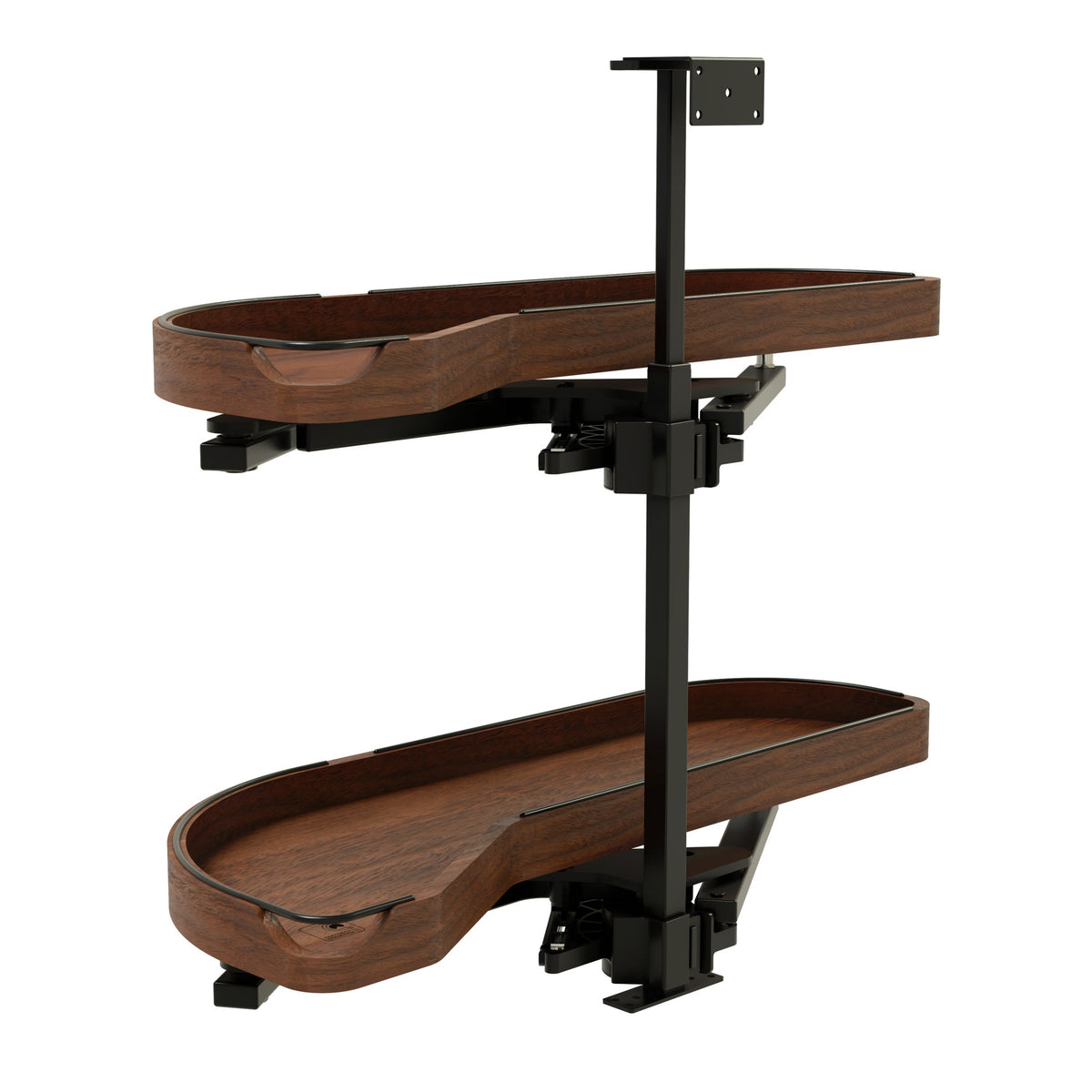 Craftsman Collection Solid Walnut Two-Tier Girasolo w/ Soft-Close for 12" Left Opening/Blind Right Corner Cabinets