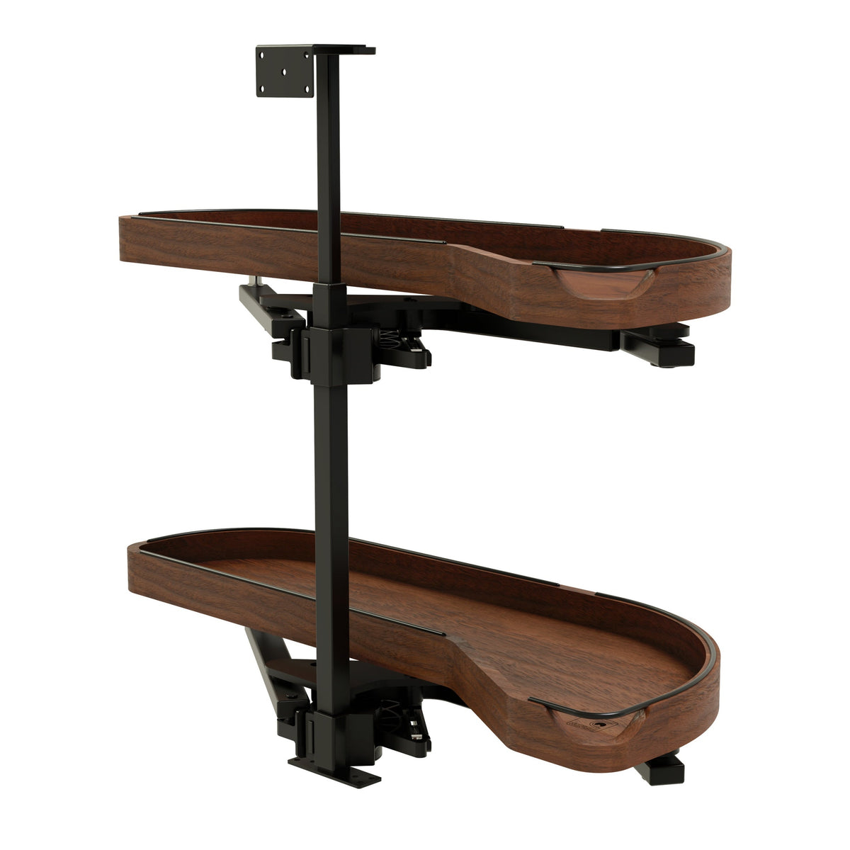 Craftsman Collection Solid Walnut Two-Tier Girasolo w/ Soft-Close for 12" Right Opening/Blind Left Corner Cabinets