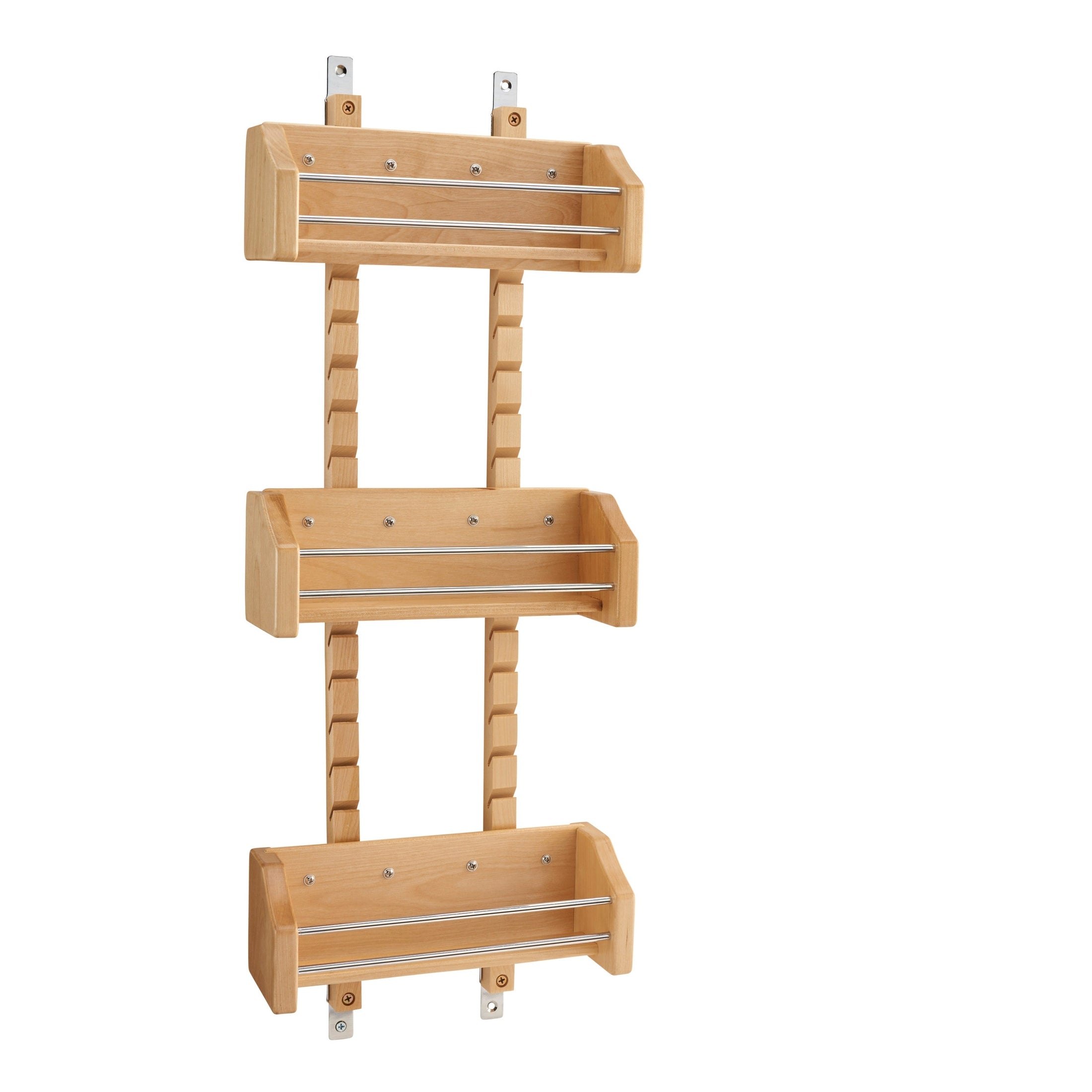 Wood Wall Cabinet Adjustable Spice Rack