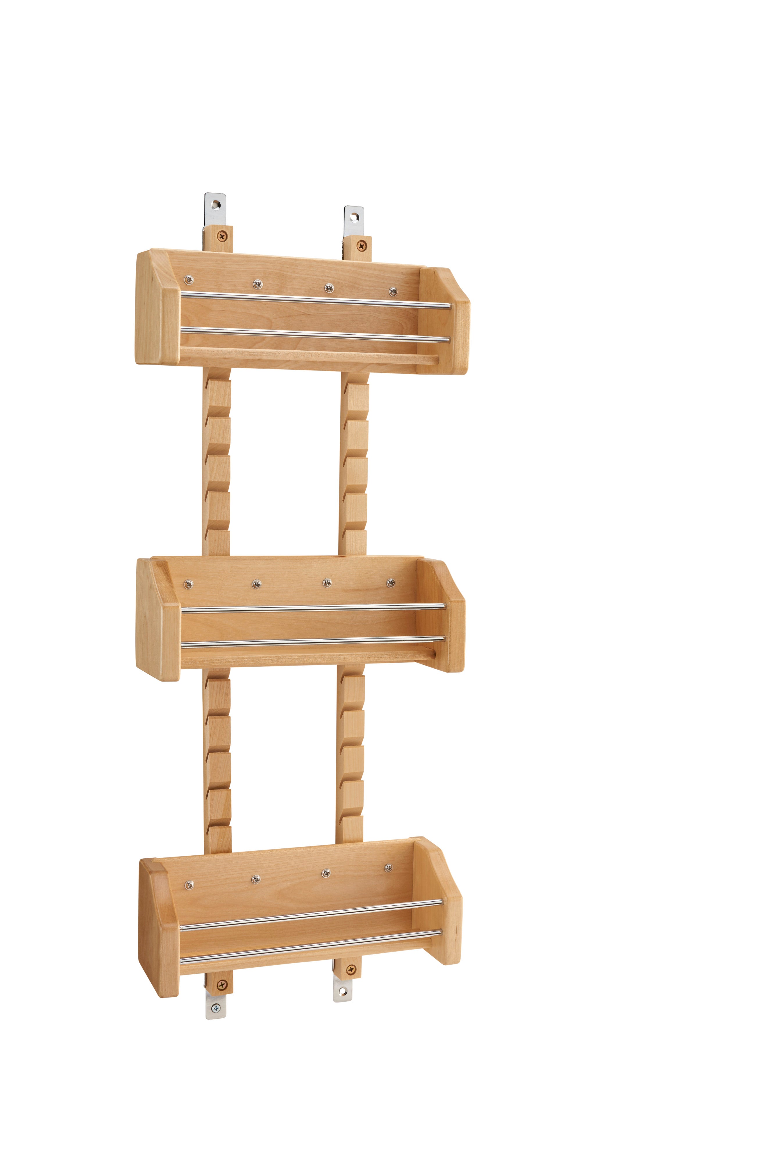 Wood Wall Cabinet Adjustable Spice Rack