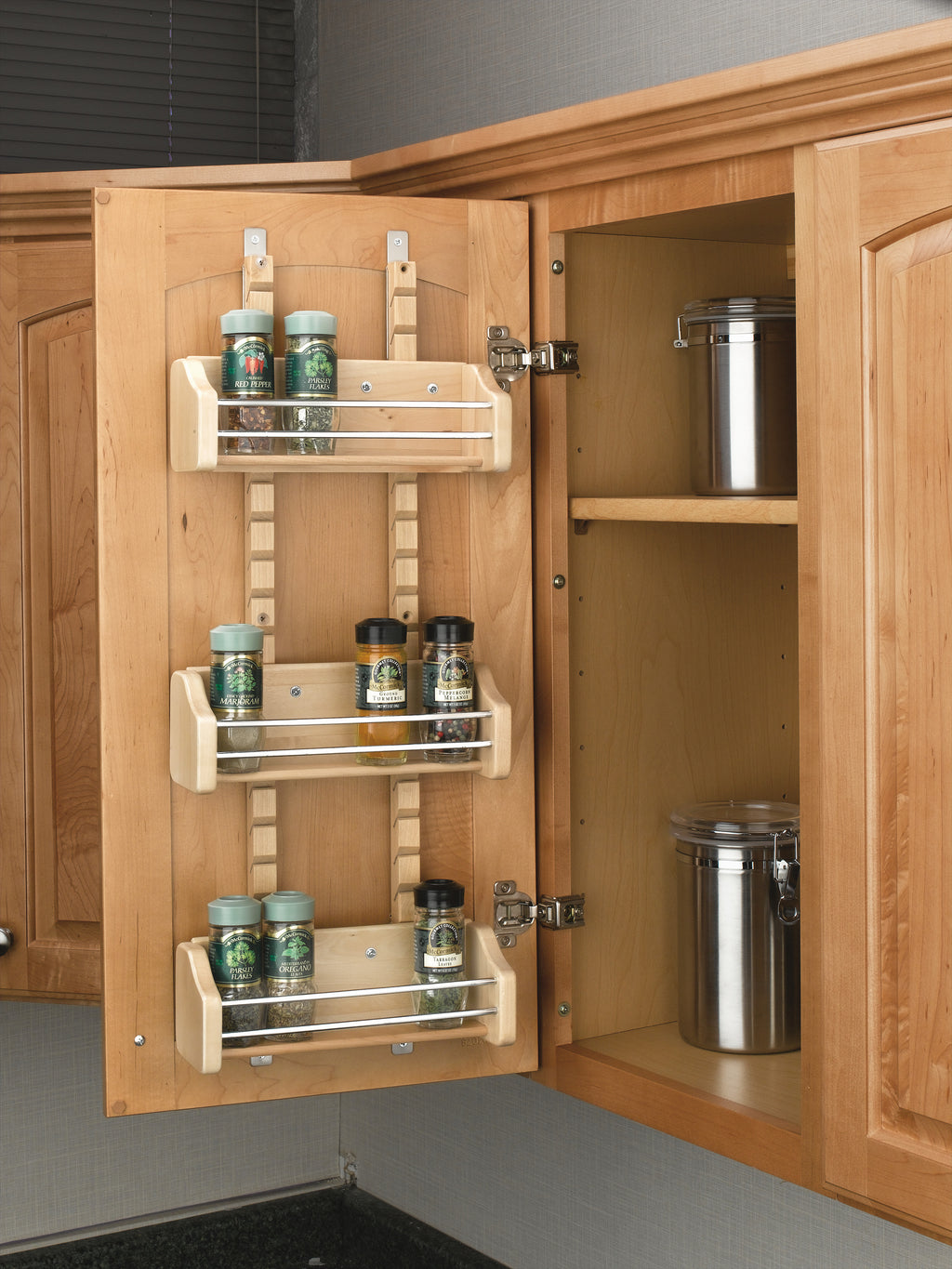4ASR Series Wood Wall Cabinet Adjustable Spice Rack