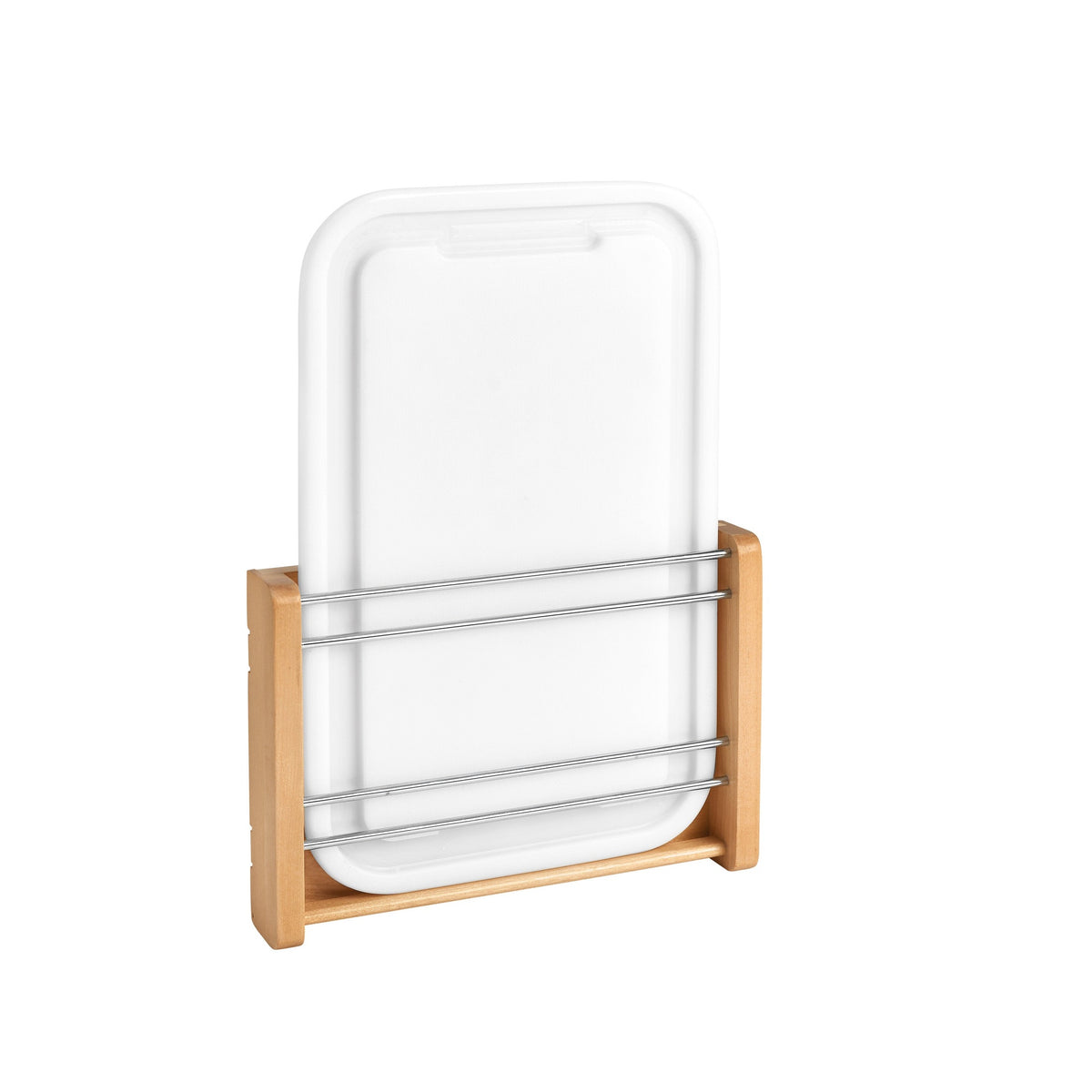 Wood Door Mount Cutting Board with Polymer Cutting Board