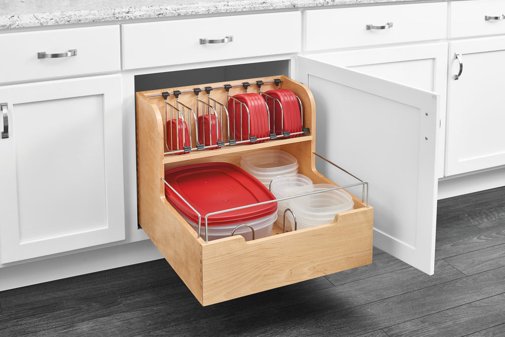 Wood Food Storage Container Organizer for 24" Base Cabinets