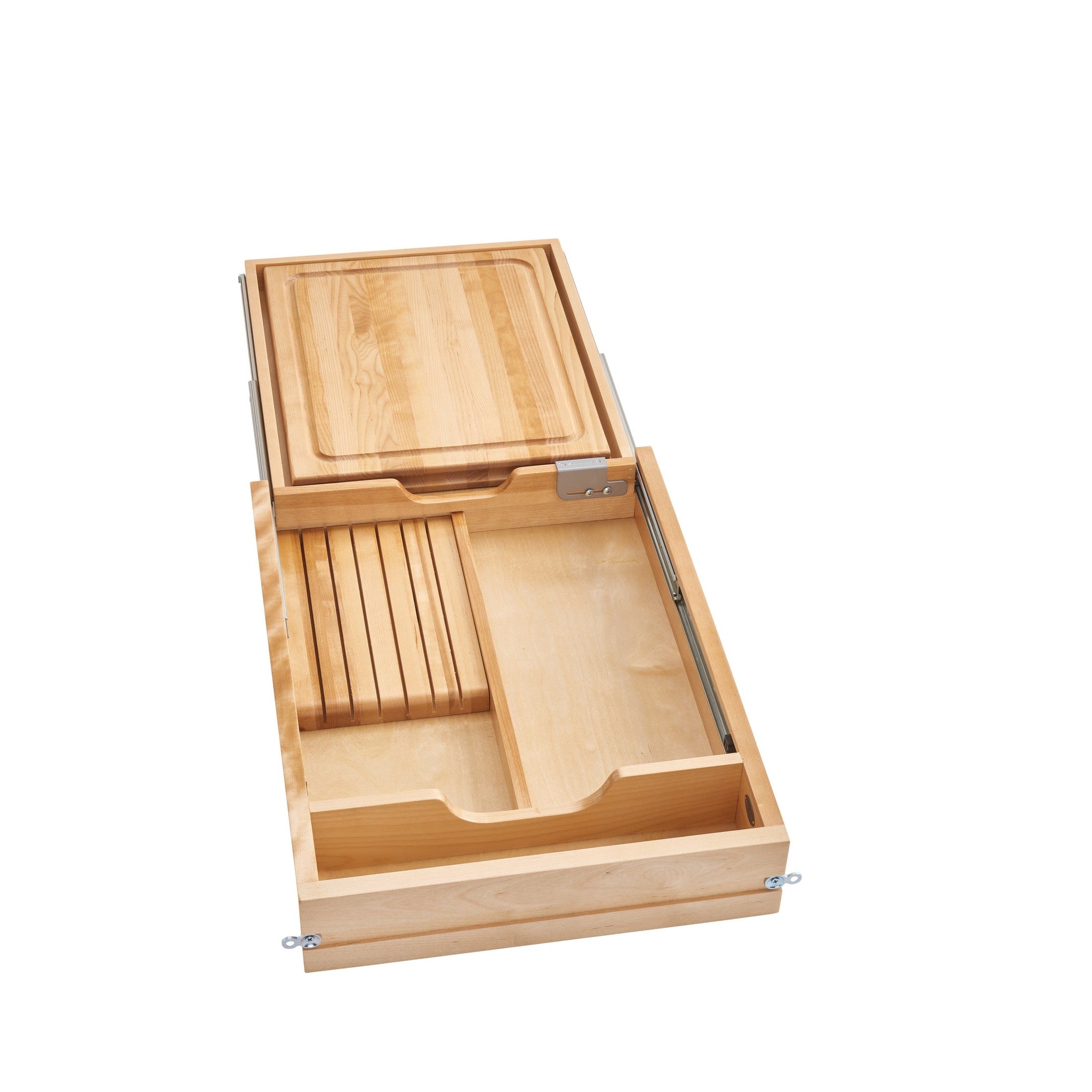 REV-A-SHELF 4KCB-419HFLSC-1 Natural Maple Knife/Cutting Board Drawer w/ BLUMOTION Soft-Close for 18" Full-Access Base